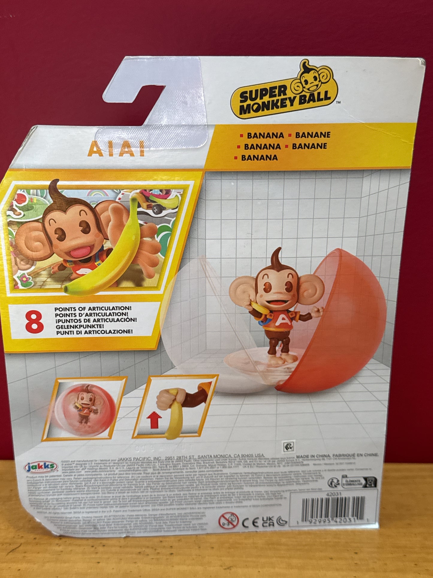 2023 JAKKS Pacific Sega Super Monkey Ball: AIAI w/ Ball & Banana Figure New in Box