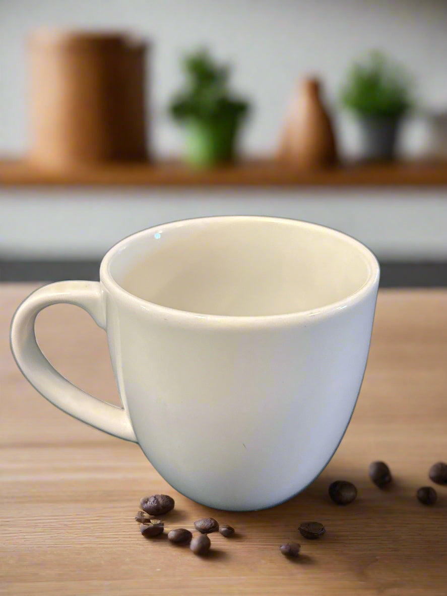 Authentic Cuisinart White Porcelain Coffee Cup Mug 3.5" Tall