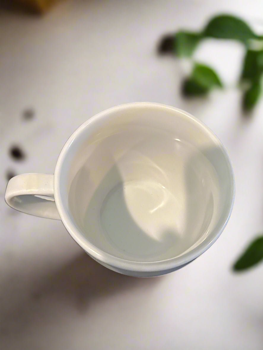 Authentic Cuisinart White Porcelain Coffee Cup Mug 3.5" Tall