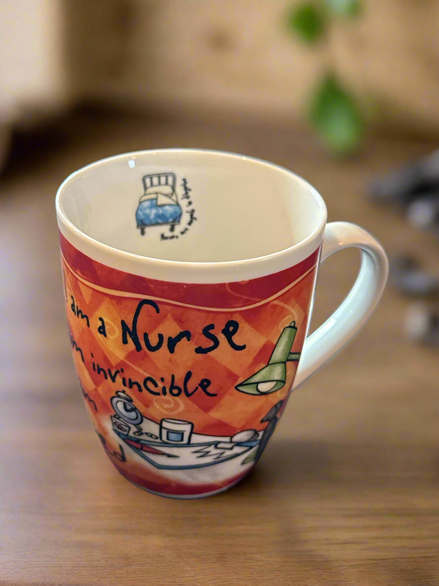 History & Heraldry Nurses Are Angels in Disguise Porcelain Coffee Mug Cup 4" Tall