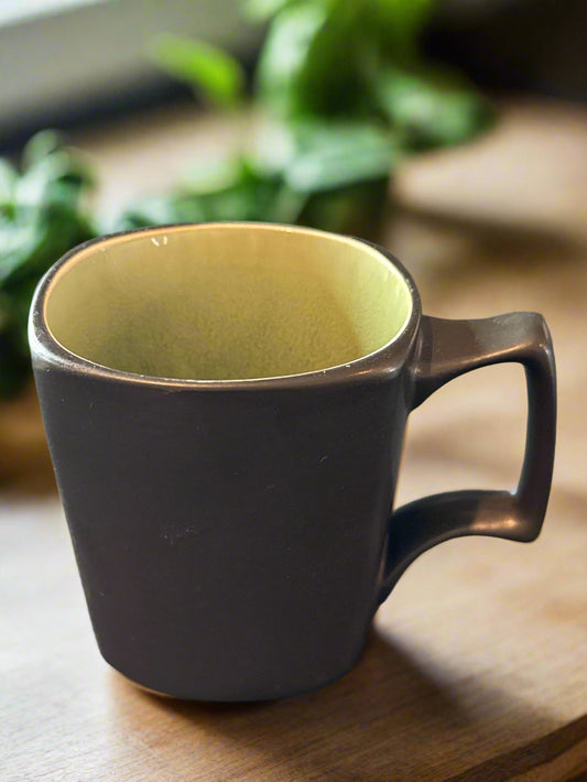 Ty Pennington Lemon Grass Green Coffee Cup Mug Square 3 7/8" Tall