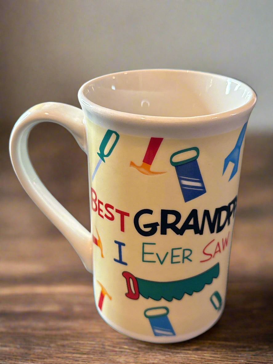 Best Grandpa I Ever Saw Tall Coffee Cup Mug Unbranded 4.75" Tall