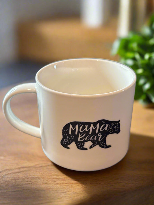 Threshold Stoneware "Mama Bear" Gold Ivory Coffee Cup 3.5" Tall