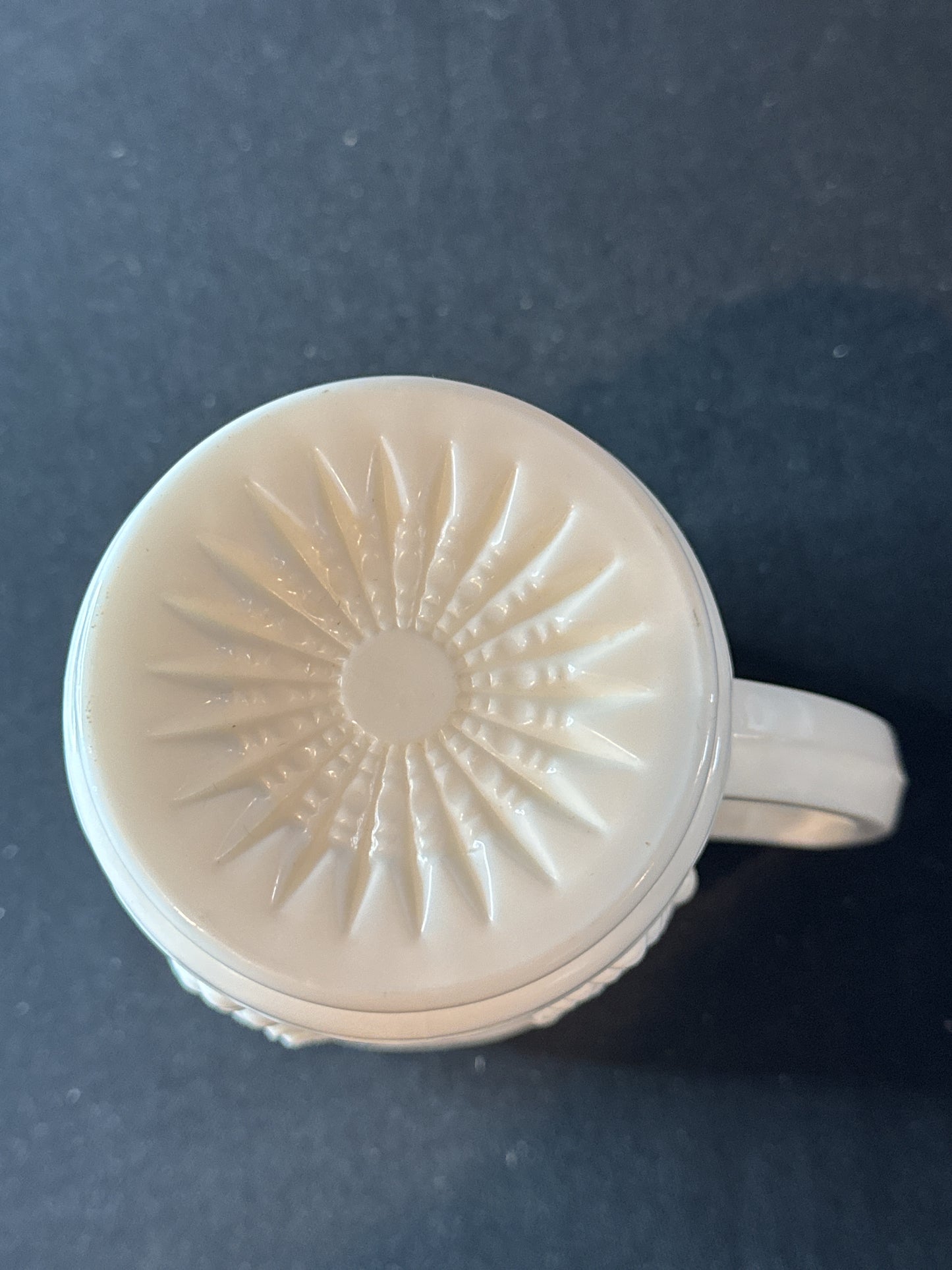 Vintage Imperial Glass Co. Milk Glass Pitcher Raised Grape Pattern 6" Tall