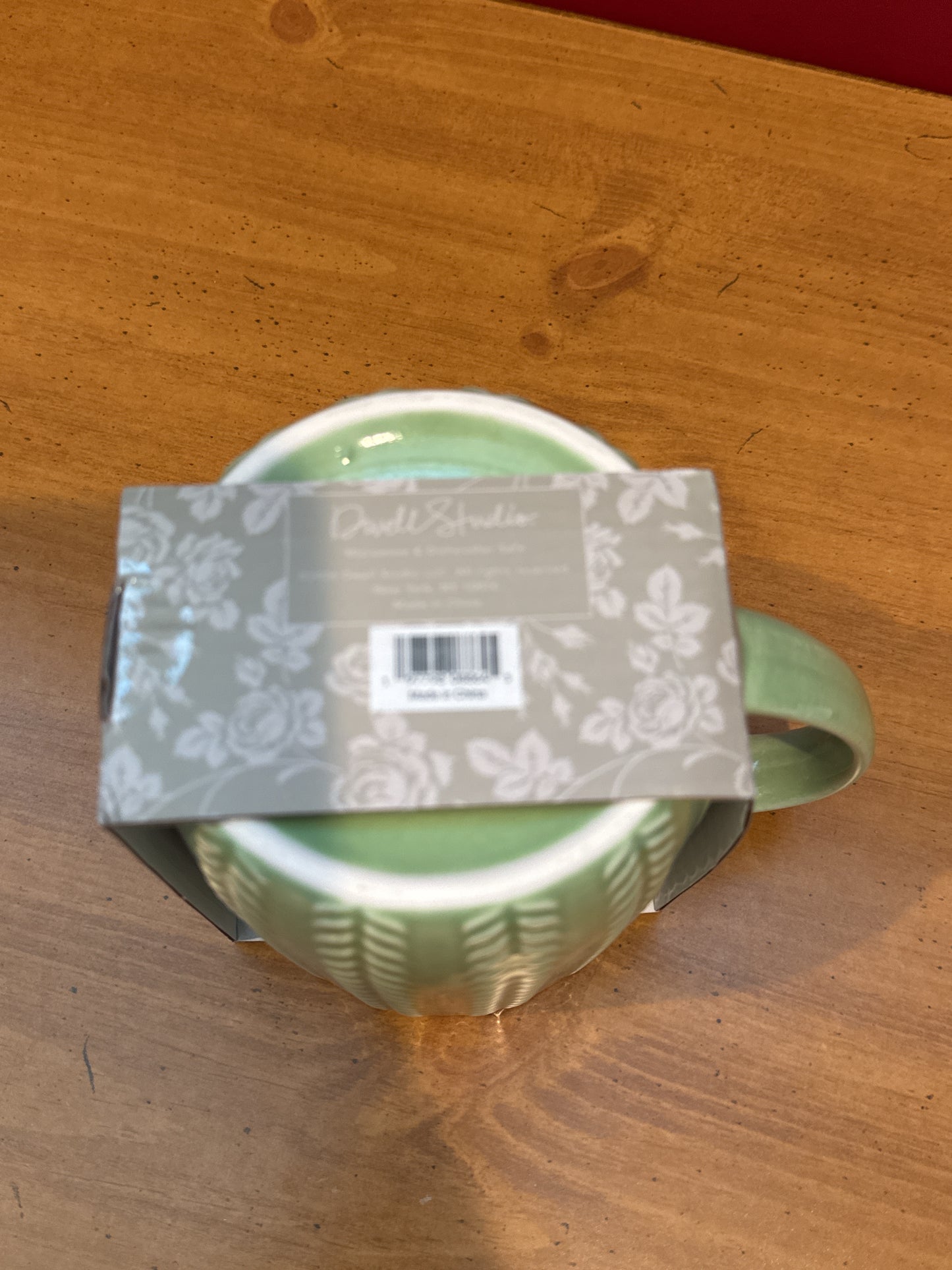 Dwell Studio Green Floral Coffee Cup Mug 4.5" Tall New