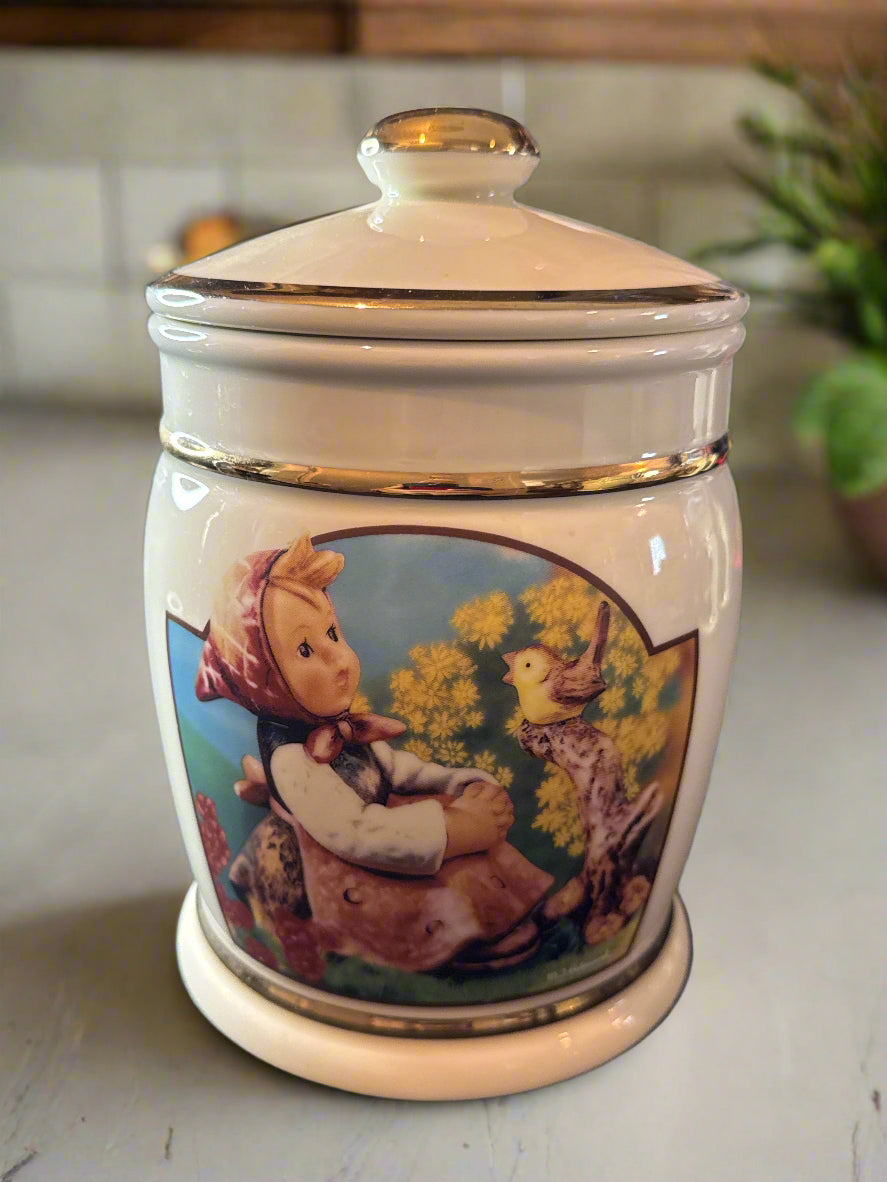 1991 Hummel Danbury Mint Full Porcelain Cookie Jar Canister Set of 4 Germany Seal Rings