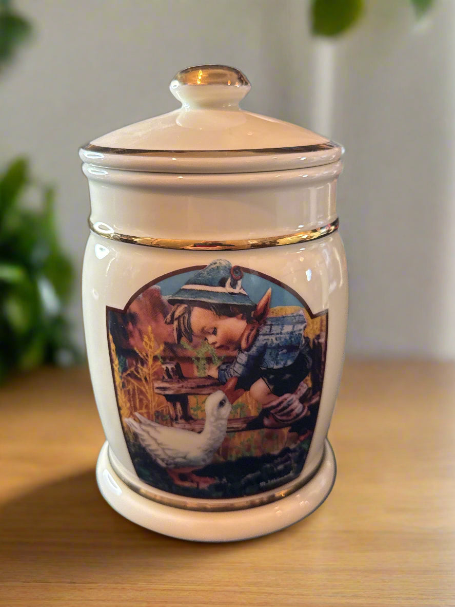 1991 Hummel Danbury Mint Full Porcelain Cookie Jar Canister Set of 4 Germany Seal Rings