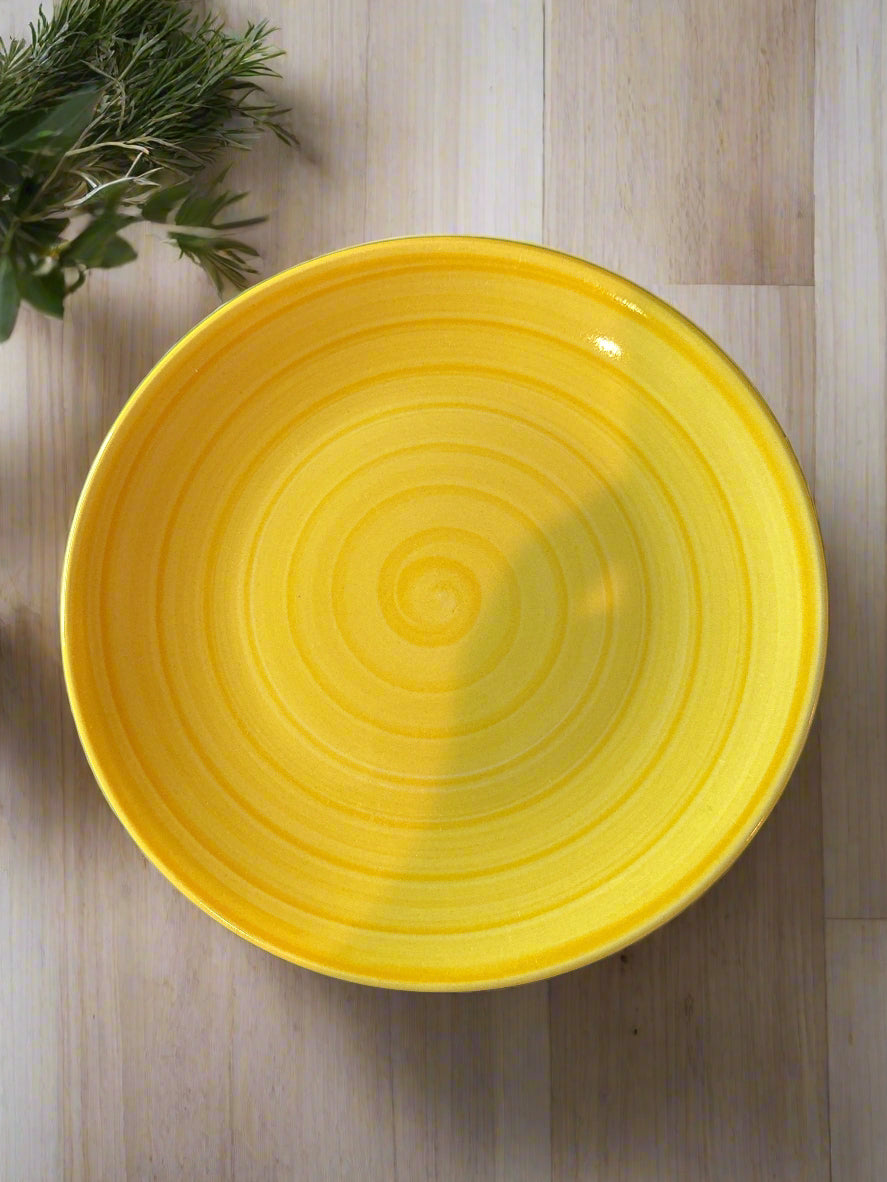 Swirl Yellow by Tabletops Unlimited 8.25" Salad Plate Hand Painted