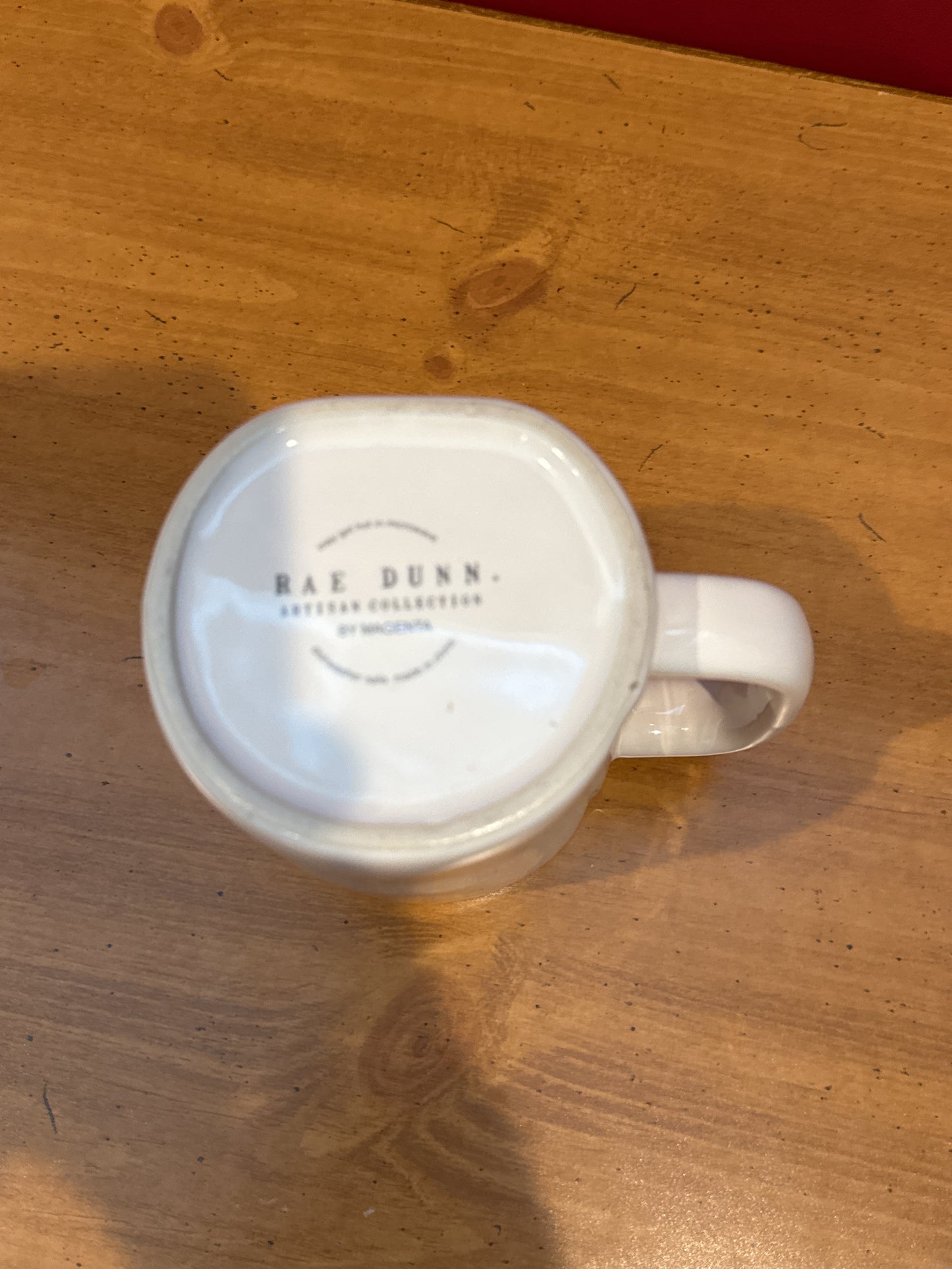 Rae Dunn "Stuffed" White Coffee Cup Mug 4.75" Tall New