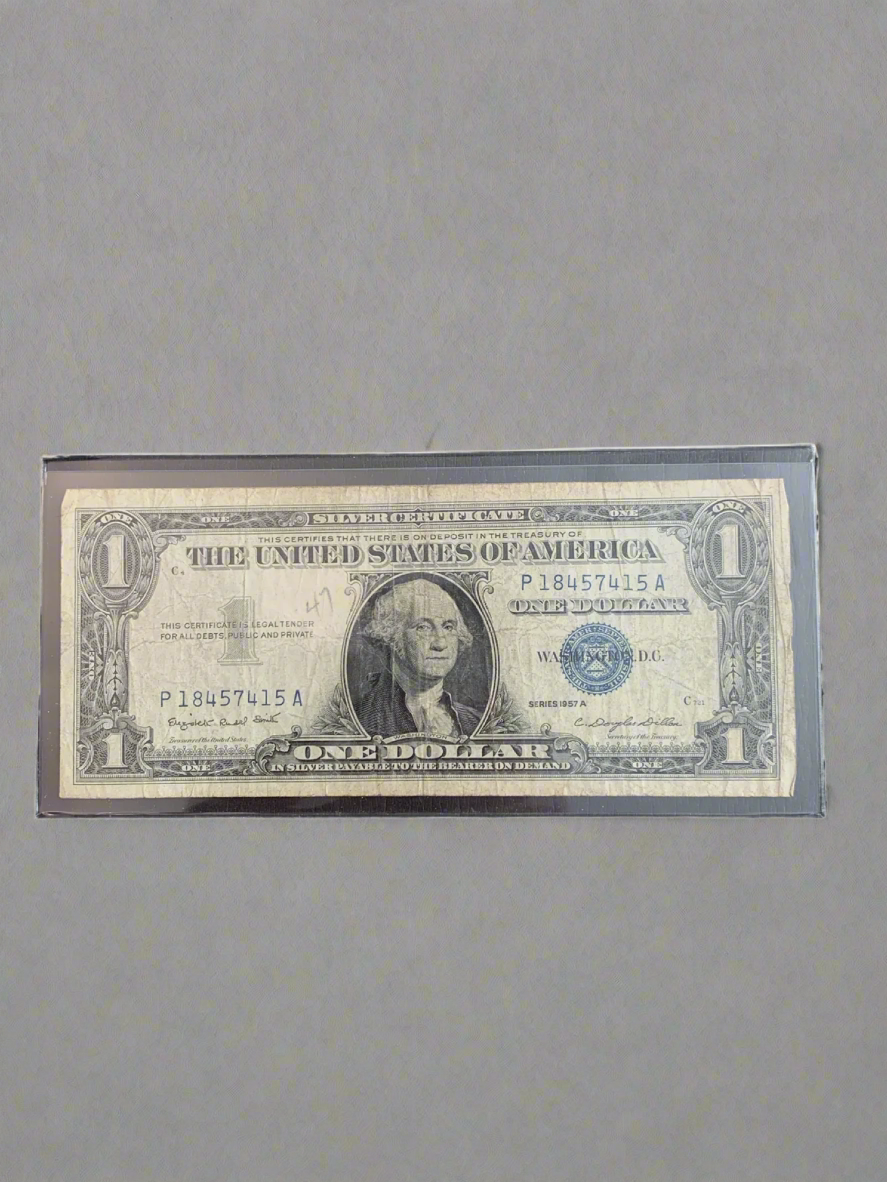 1957 - A $1 Dollar Bill Silver Certificate Note