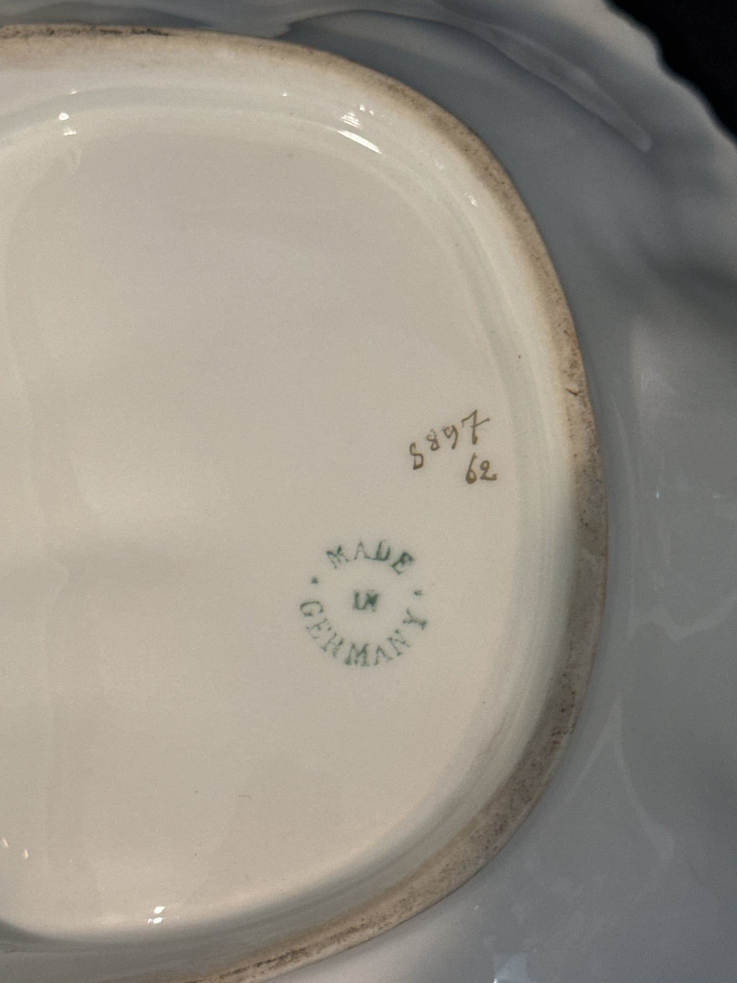 Large Antique Carl Tielsch CT Porcelain Divided Dish 14" x 10.5" Made in Germany
