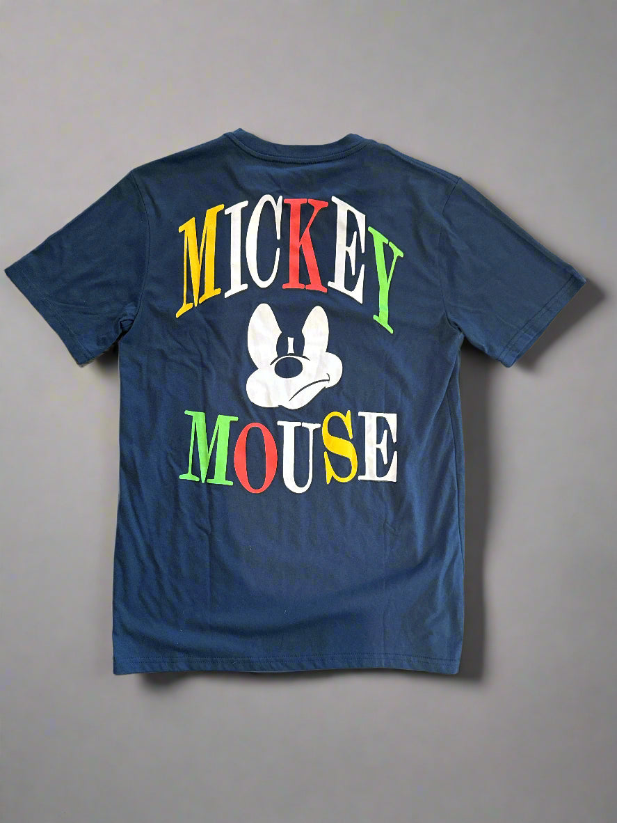 Men's Medium Mickey Mouse Disney T-Shirt Blue Printed on Both Sides New Never Worn