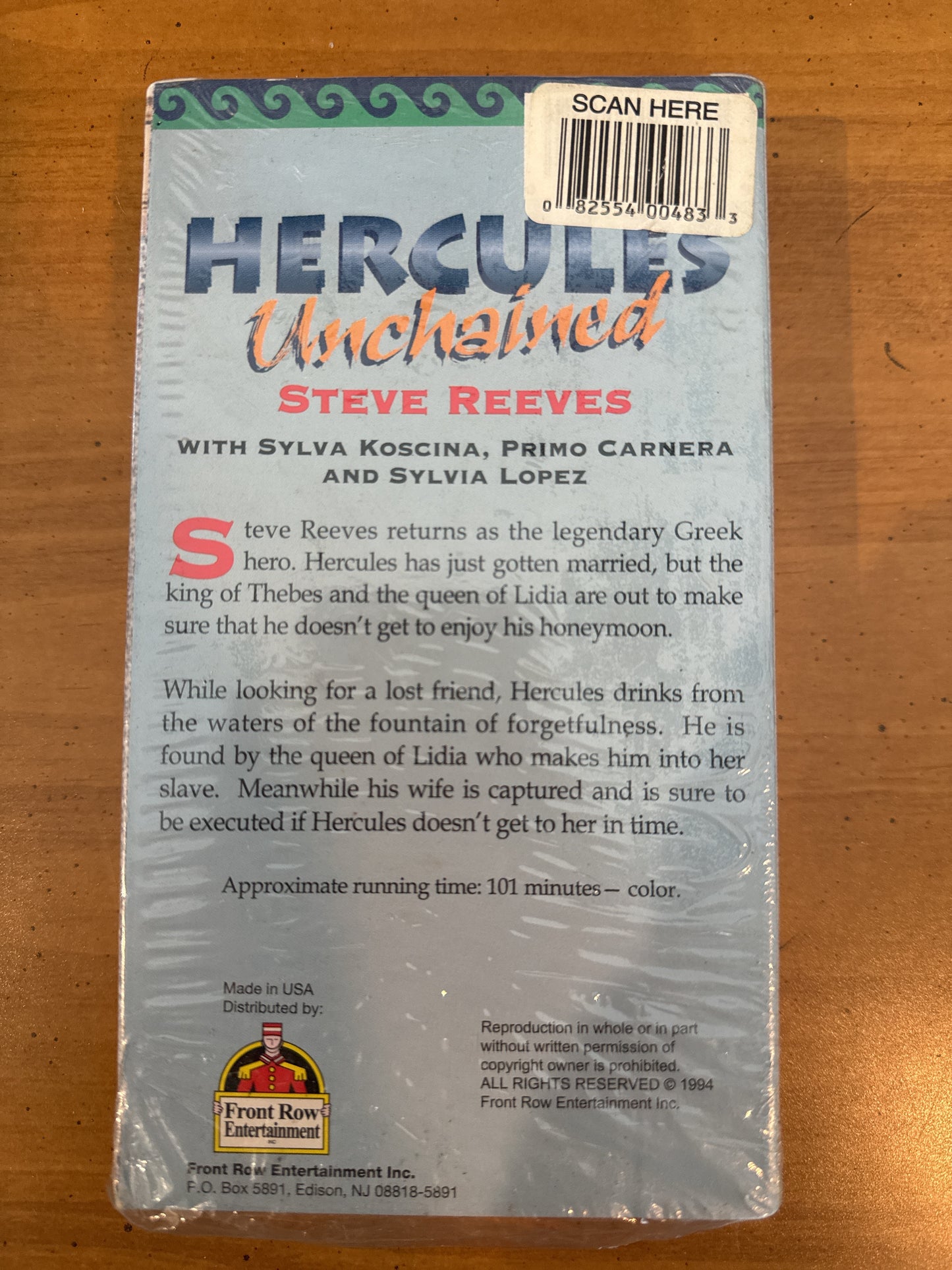 Hercules Unchained VHS Steve Reeves New, Plastic torn, but never used.