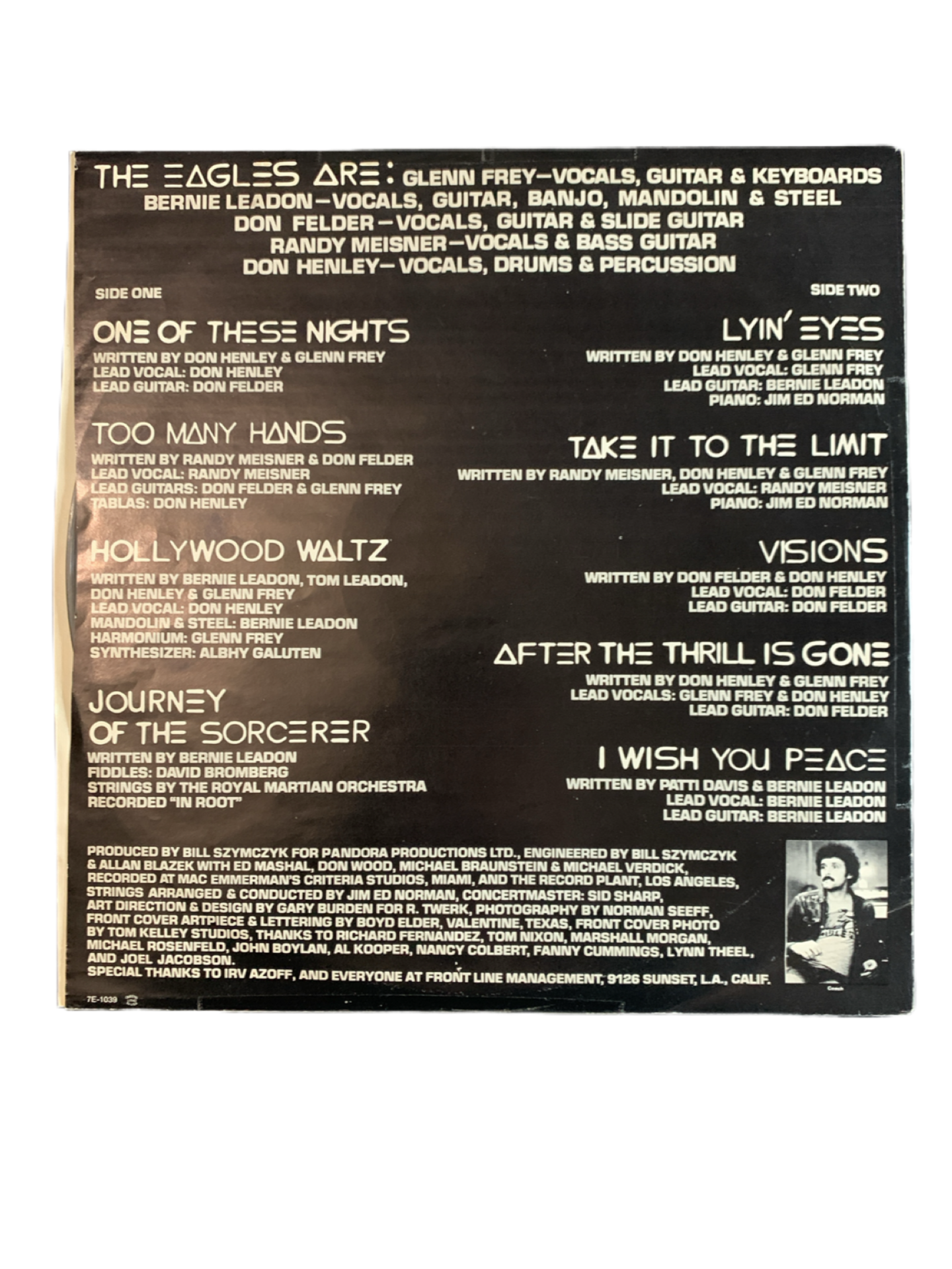 Eagles One of these Nights Original First Press LP Album Embossed Cover 1975