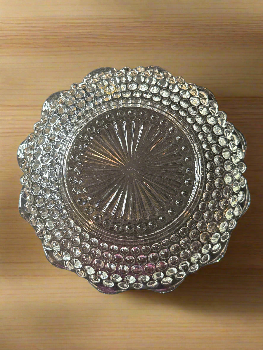 Anchor Hocking Hobnail Ruffle Edged Bowl 7.5" Wide