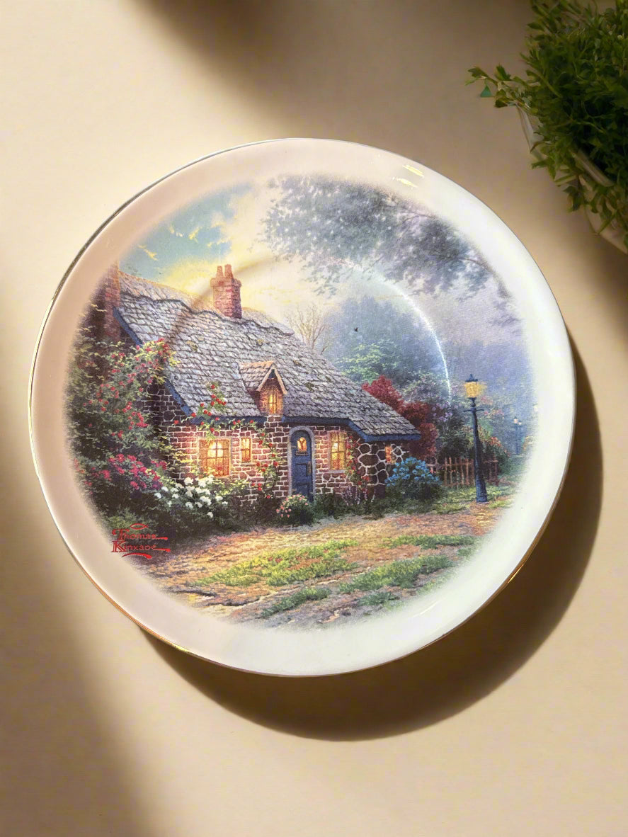 Thomas KInkade Coffee Cup & Saucer Mug Painter of Light Moonlight Cottage - Swanky Barn