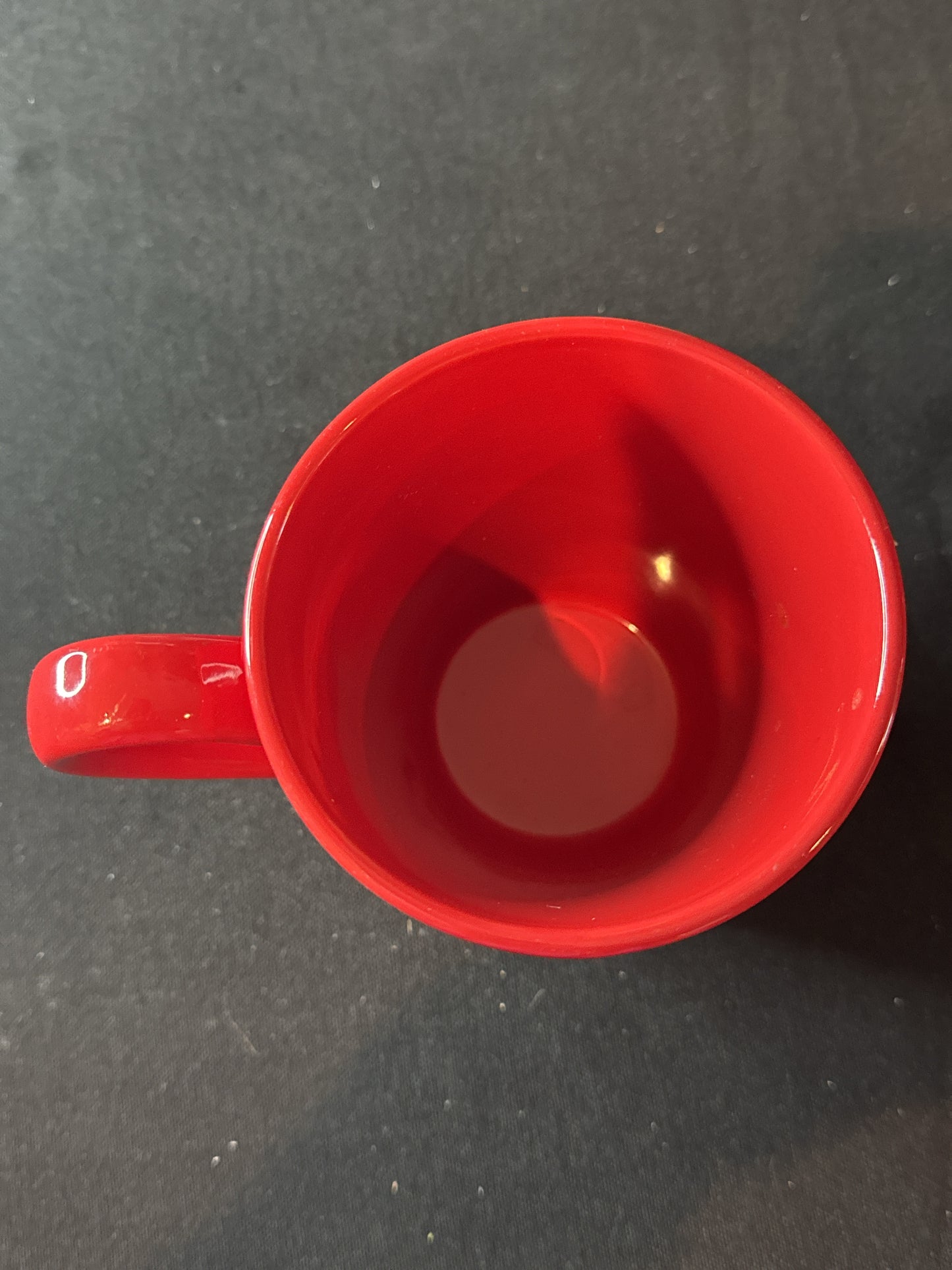 Red Asian Coffee Cup Mug With Oriental Calligraphy 4.5" Tall