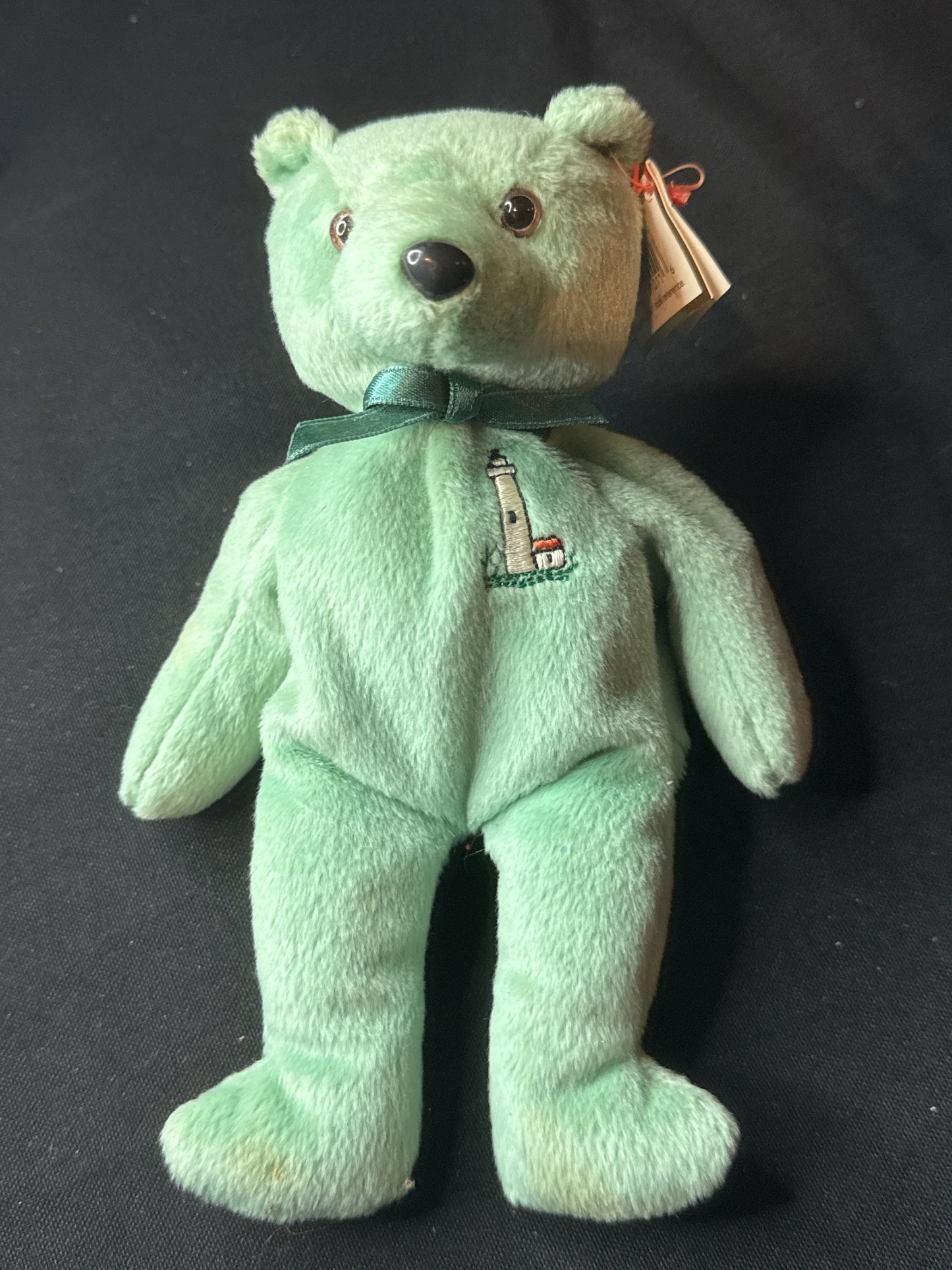 The Coastal Cubs BOSTI Lighthouse Bear Beanie Plush Boston Light LERC Green 8" Tall