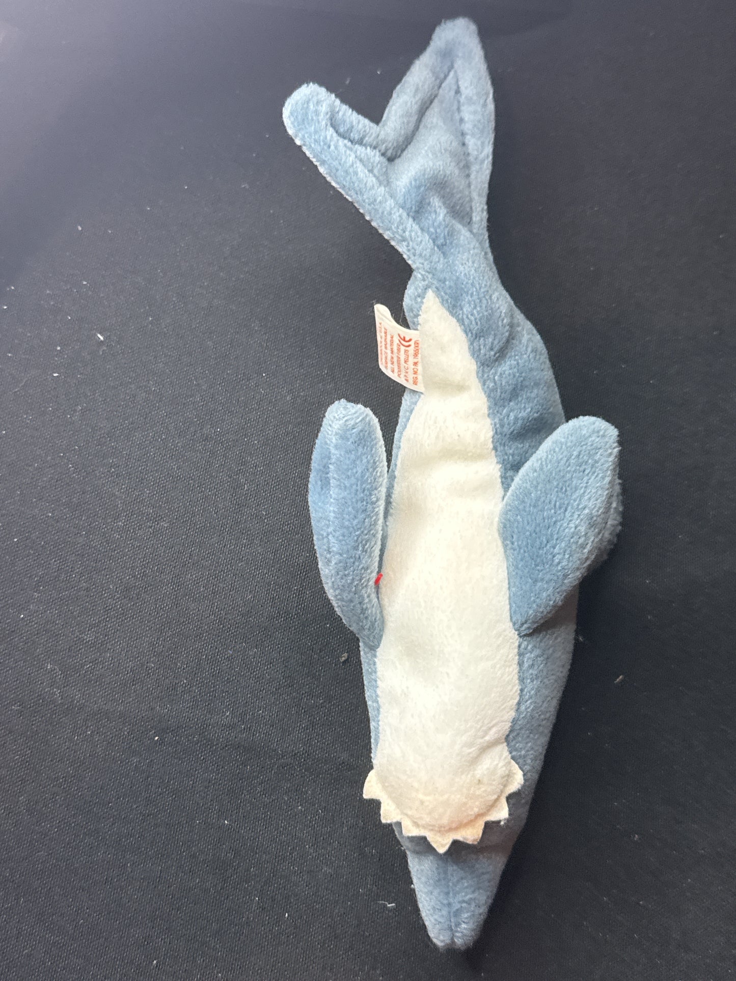Ty Beanie Baby CRUNCH the Shark PVC Style Beads 4130 No Heart Tag