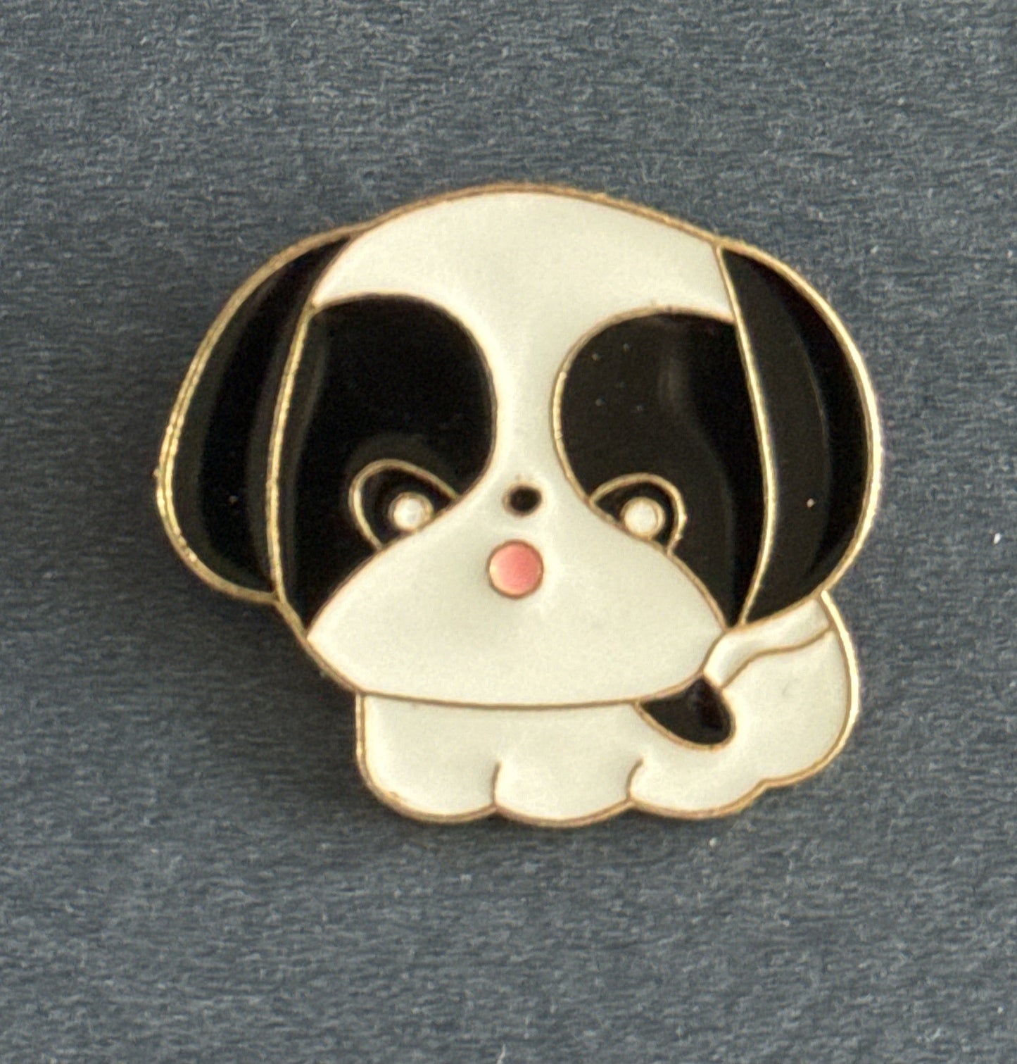 Dog Enamel Pin Black & White Cute