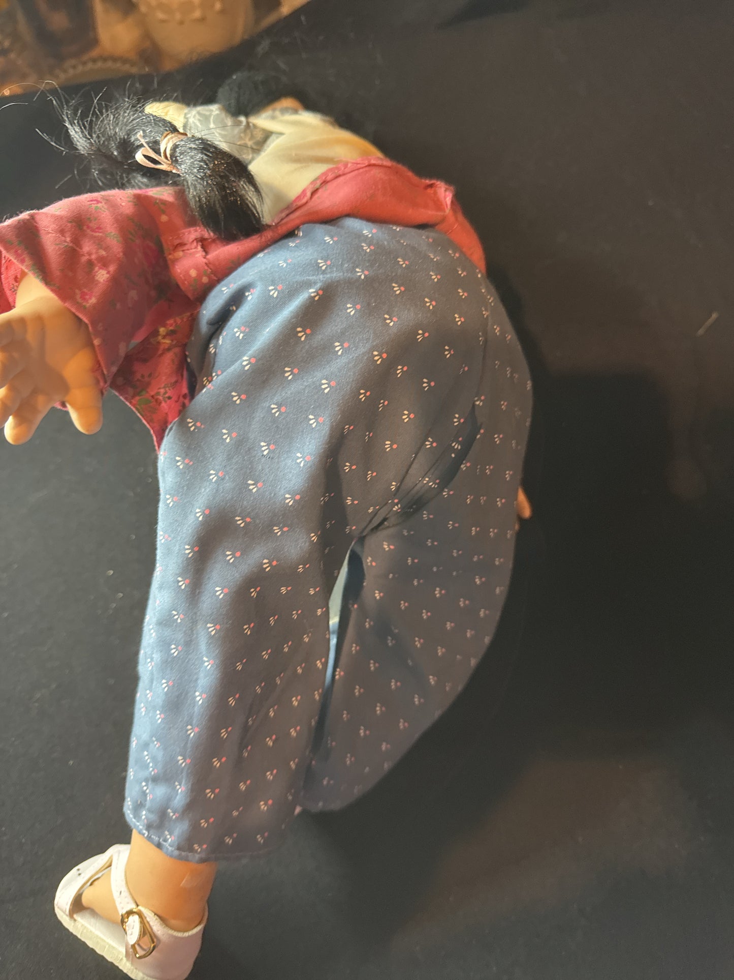 Asian Porcelain Doll with Baby Mei Mei Dynasty Doll 13" Tall 1989 With Shoes