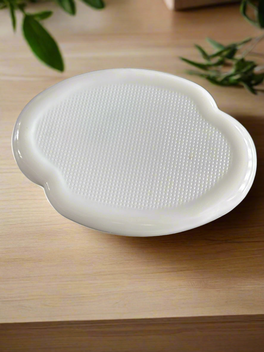 Vintage 1950's Snack Plate Federal Glass Atomic Flower Mid Century 10.25" x 7"