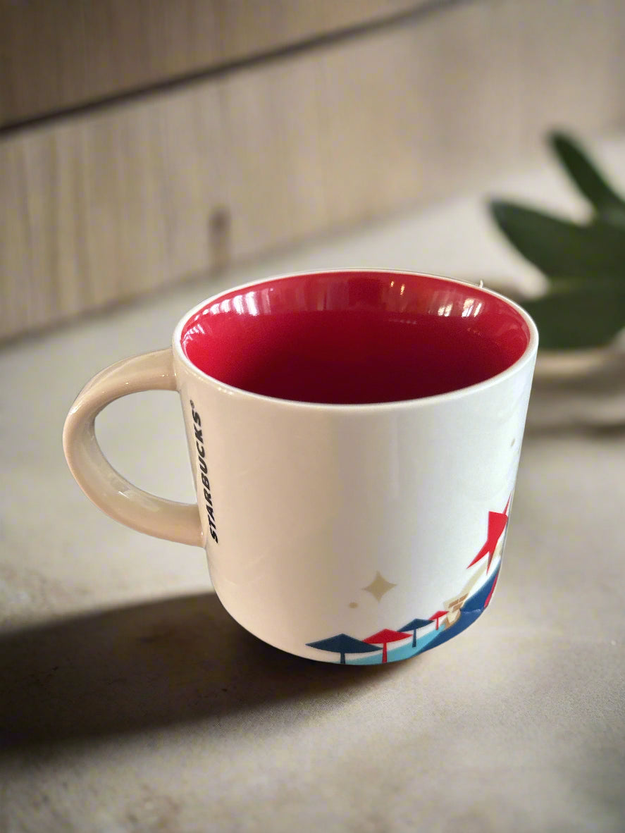 San Antonio Starbucks 2013 You Are Here Collection Coffee Cup Mug Red Interior 3.5" Tall