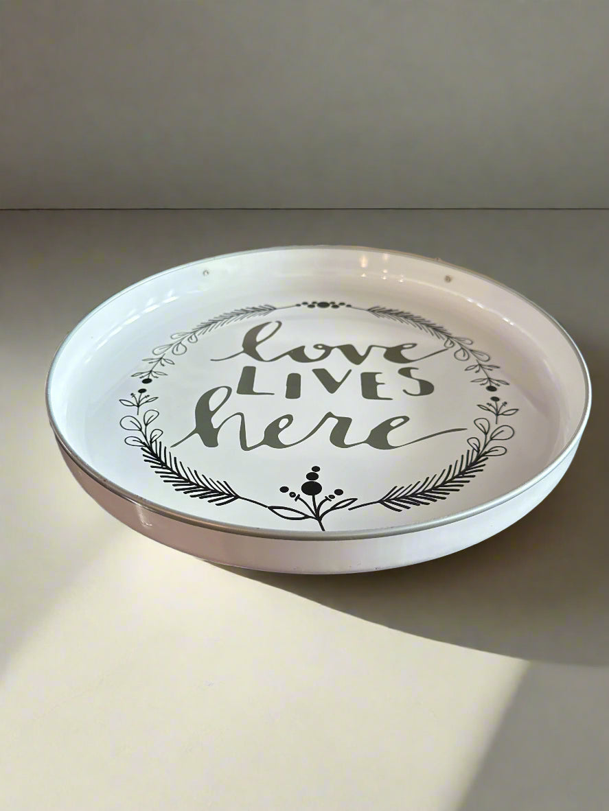Household Farmhouse Decor Love Lives Here Hanging Metal Wall Decor 12" Wide