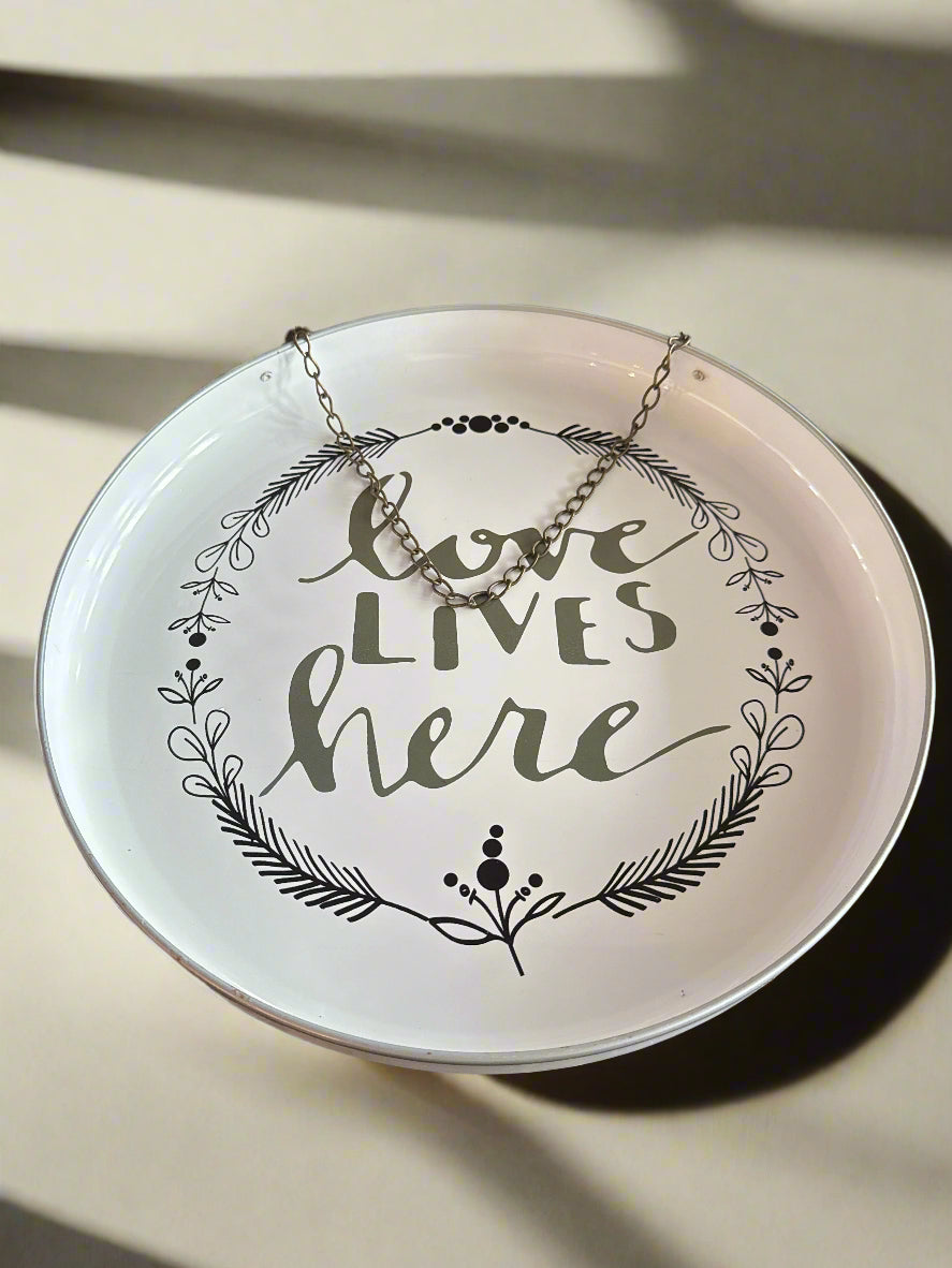 Household Farmhouse Decor Love Lives Here Hanging Metal Wall Decor 12" Wide