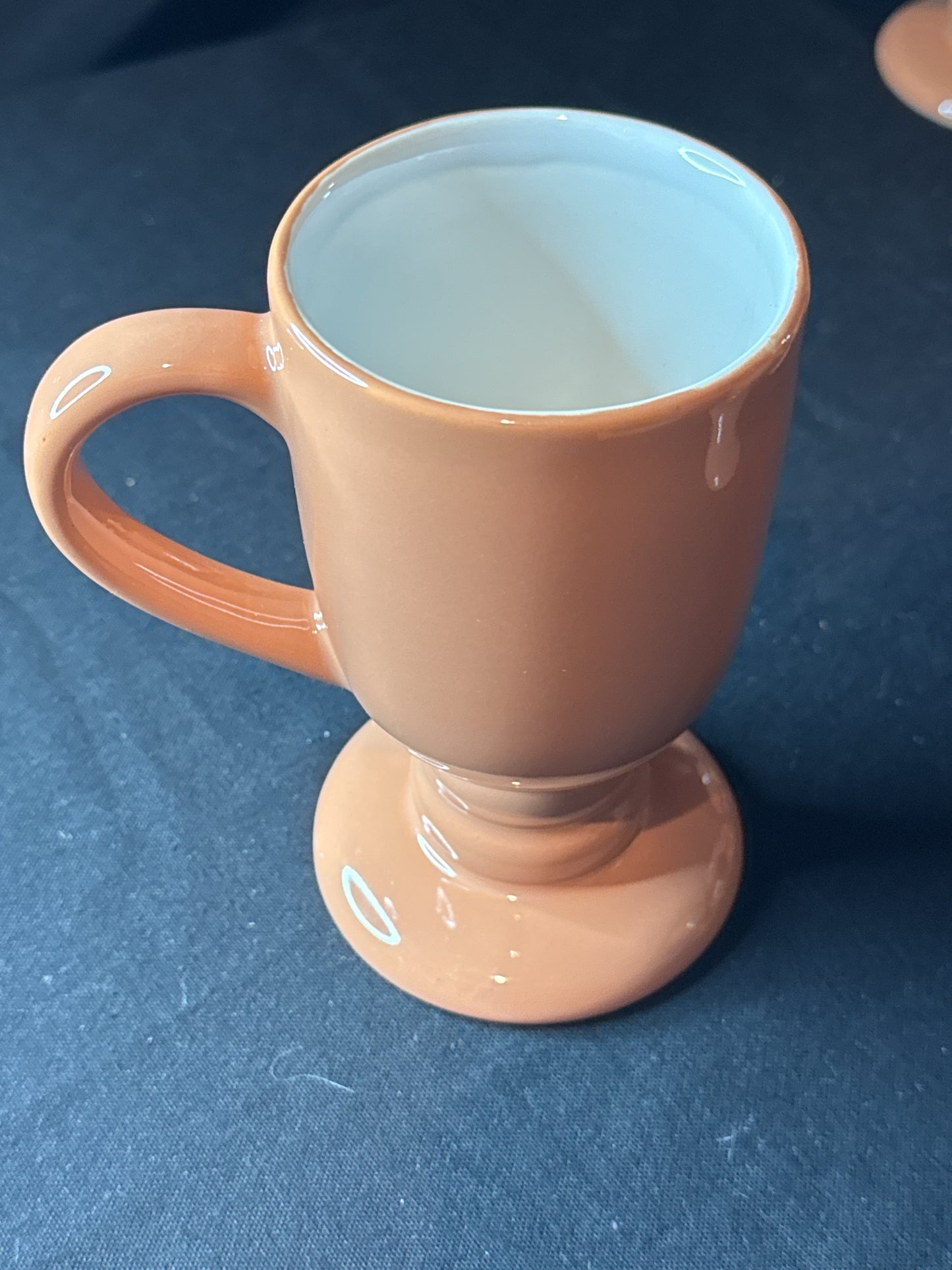 Irish Coffee Mugs Set of 6 with Pedestal 6.25" Tall