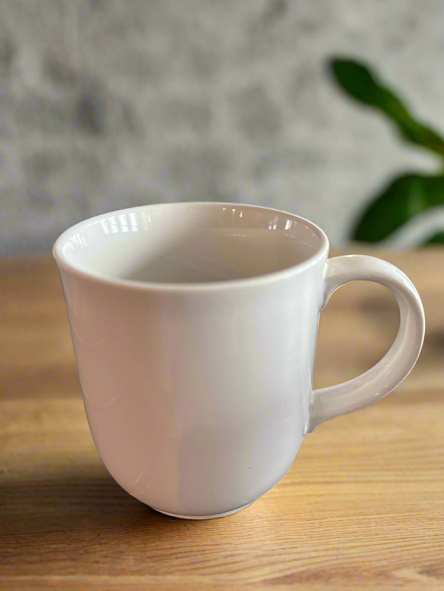 Mount Clemens Pottery White Coffee Cup Mug 3 5/8" Tall