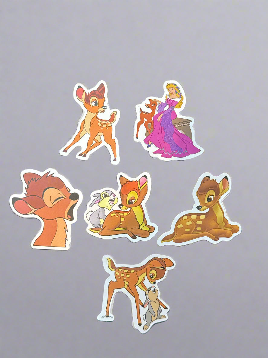 Bambi Stickers (6) Perfect Condition Approx. 2-3" In Size