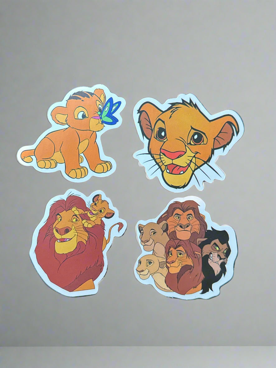 The Lion King Stickers (4) Perfect Condition Approx. 2-3" In Size