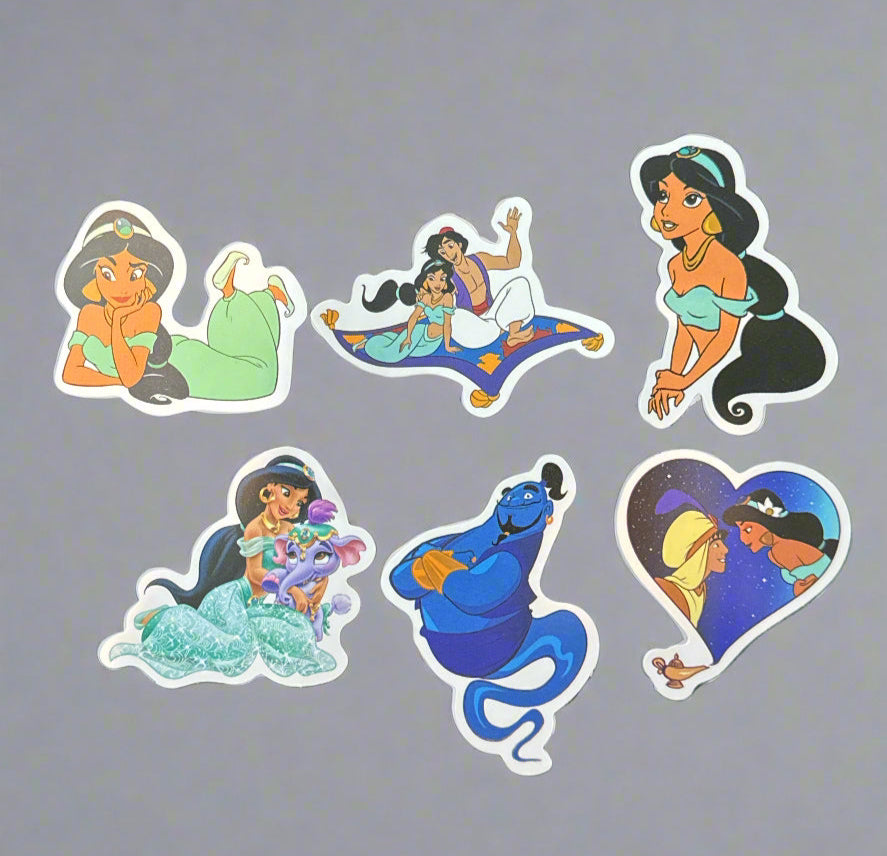 Alladin Stickers (6) Perfect Condition Approx. 2-3" In Size