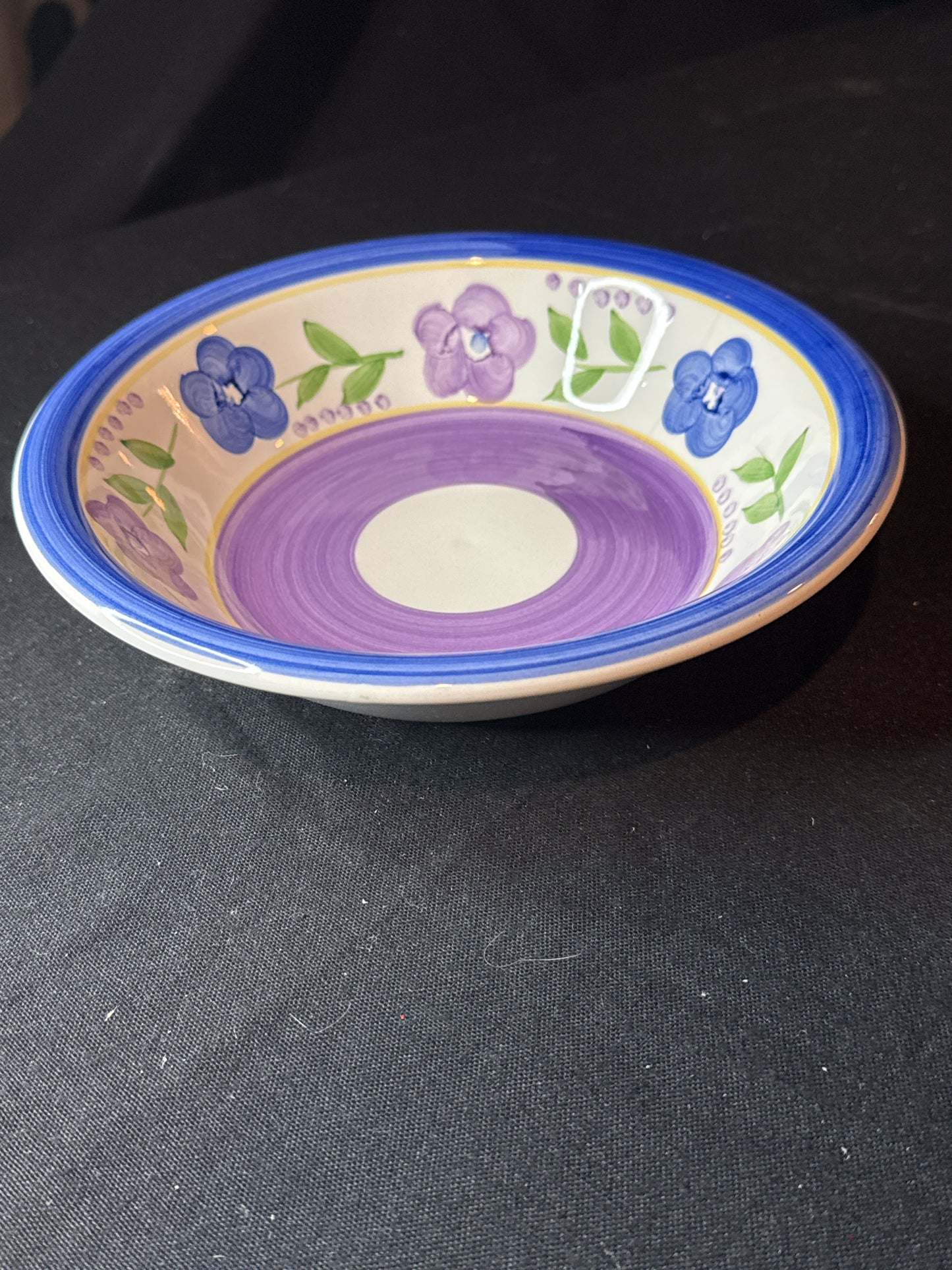 Gibson Designs Bella/Everyday 8.5" Bowl Blue & Purple Floral