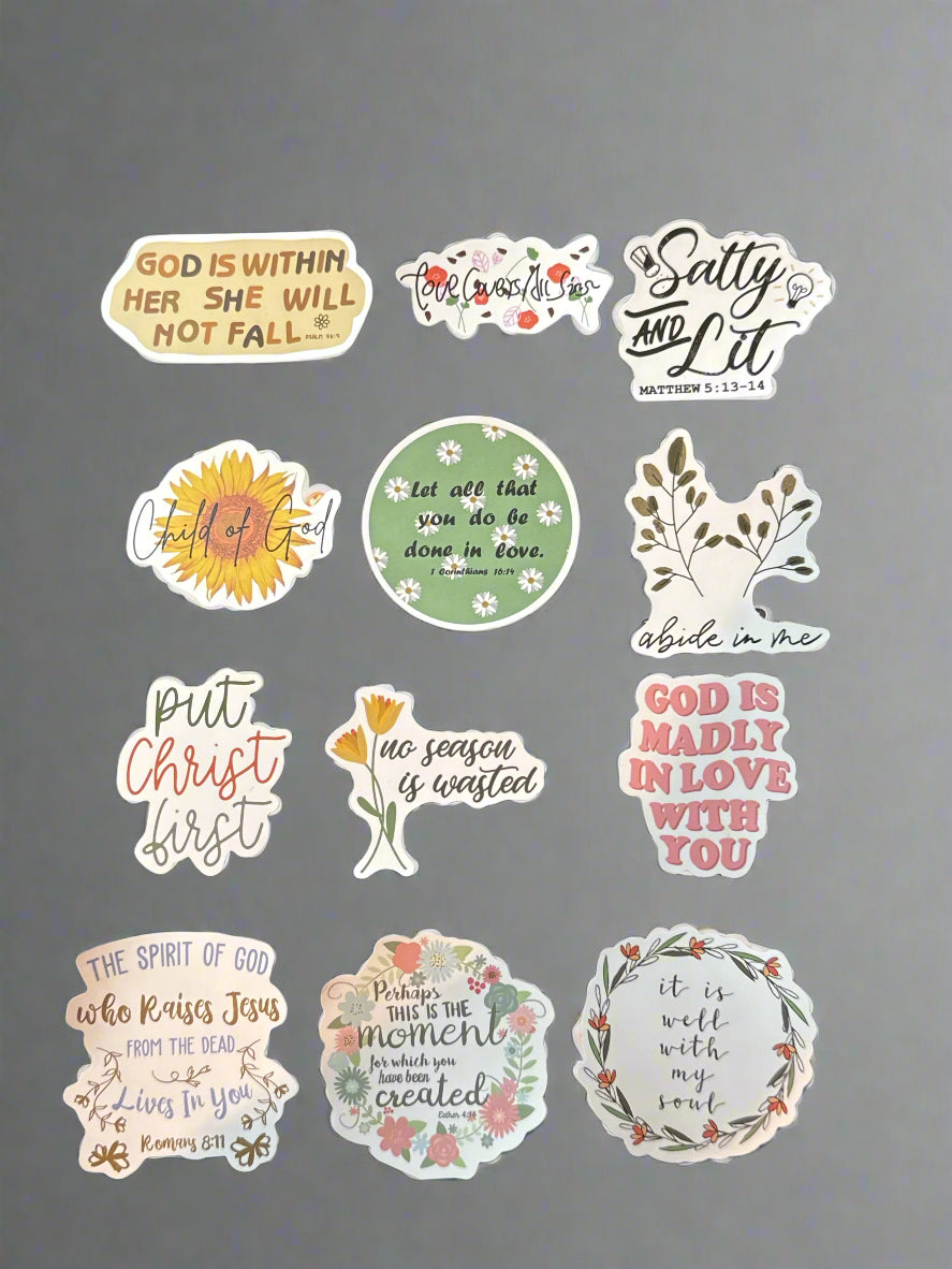 Religious Christian Biblical Sayings Stickers Perfect Condition Approx 2" In Size