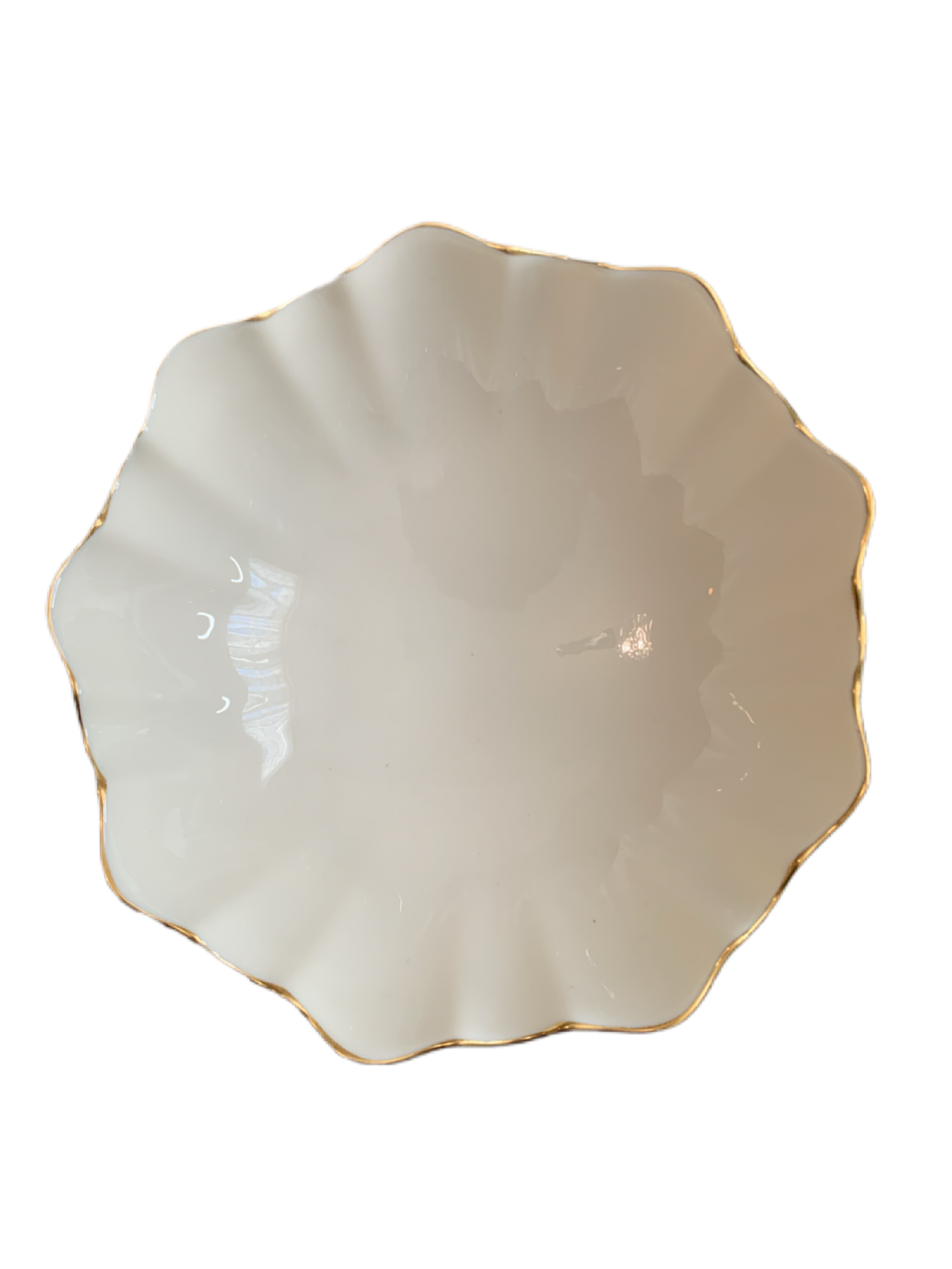 Lenox Gold Trimmed Scalloped Footed 6" Candy Sweet Trinket Dish Bowl