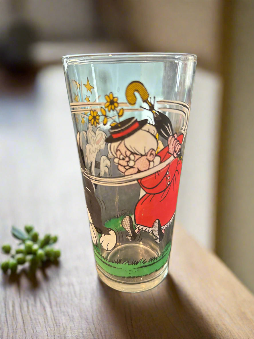 1976 Pepsi Warner Brothers Looney Tunes Glass Granny Tweety Sylvester Bird Bath 6.25"