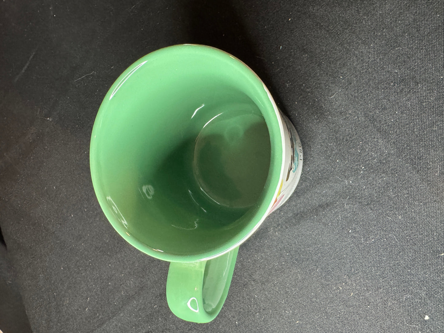 Love Your Mug Pug Coffee Mug Cup 20oz 4.25" Tall Green Inside Excellent Condition