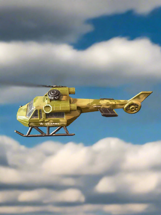 Toy Plastic Helicopter Army Missing Broken Blades 7" Long