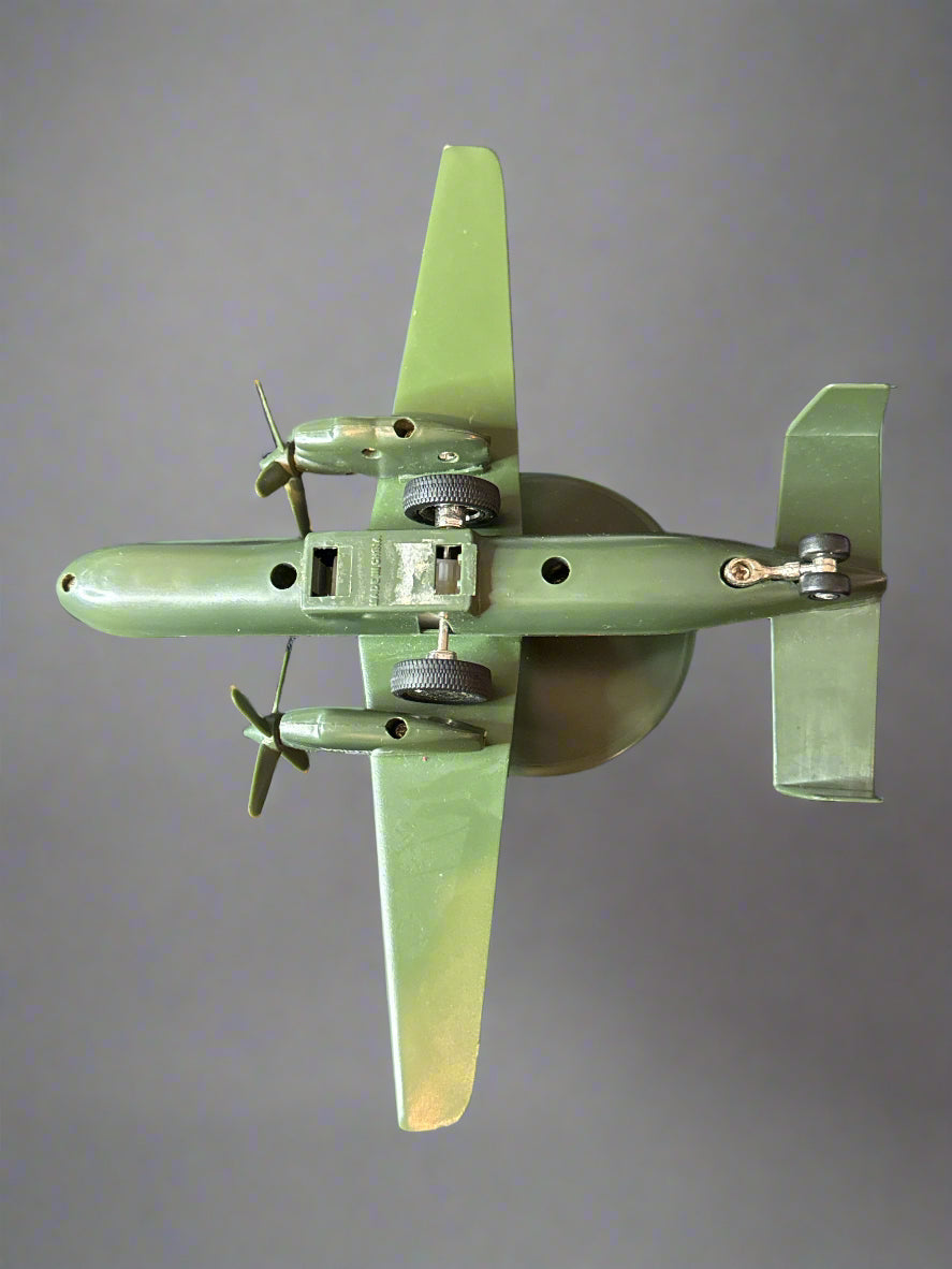 Plastic Navy Toy Plane 6.5" Long Wheels Don't Work on Pull Back Action No Other Damage