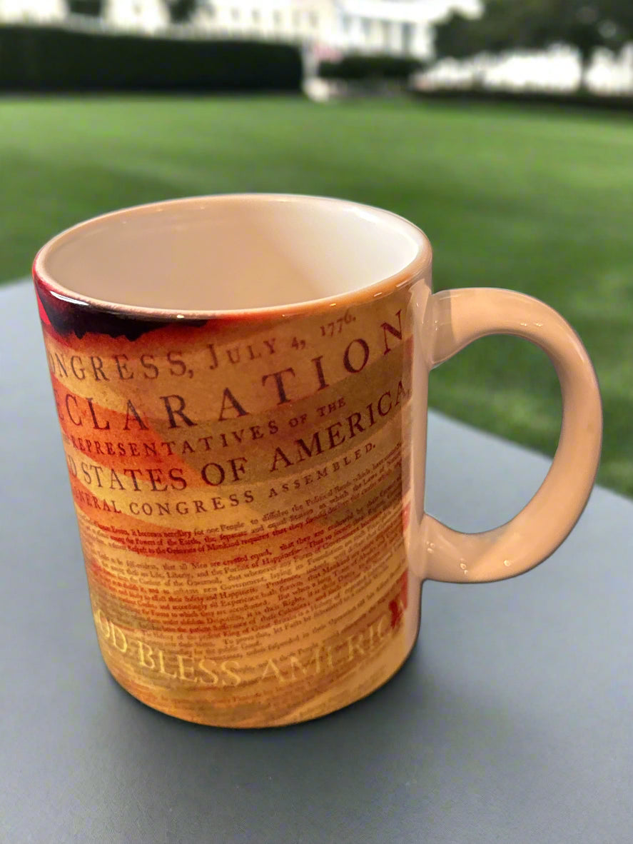 USA United We Stand Declaration of Independence Coffee Cup Mug 4" Tall