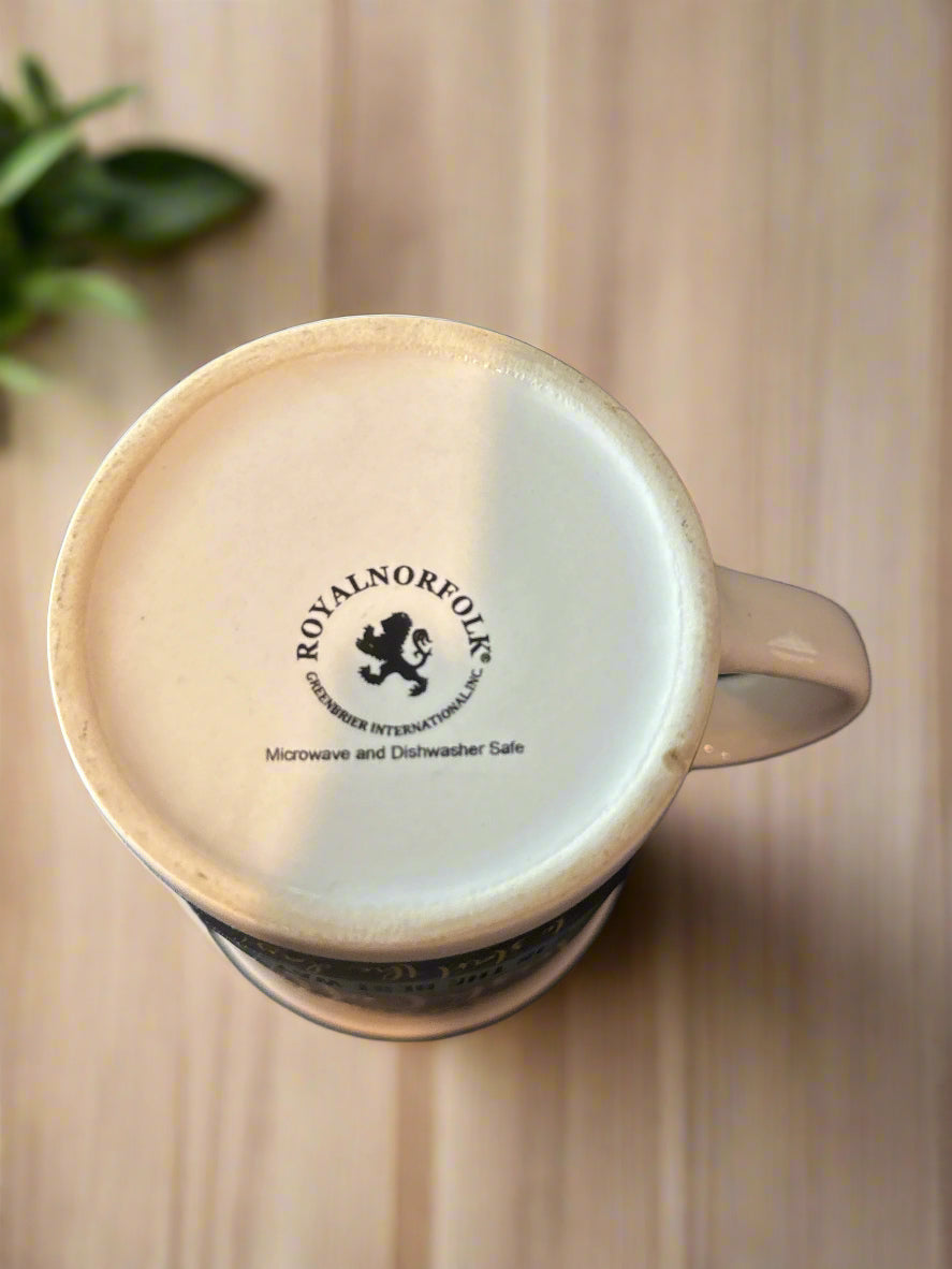 Royal Norfolk "A Hot Fresh Coffee Is The Best Way To Start The Day" Coffee Cup Mug 4.5" Tall