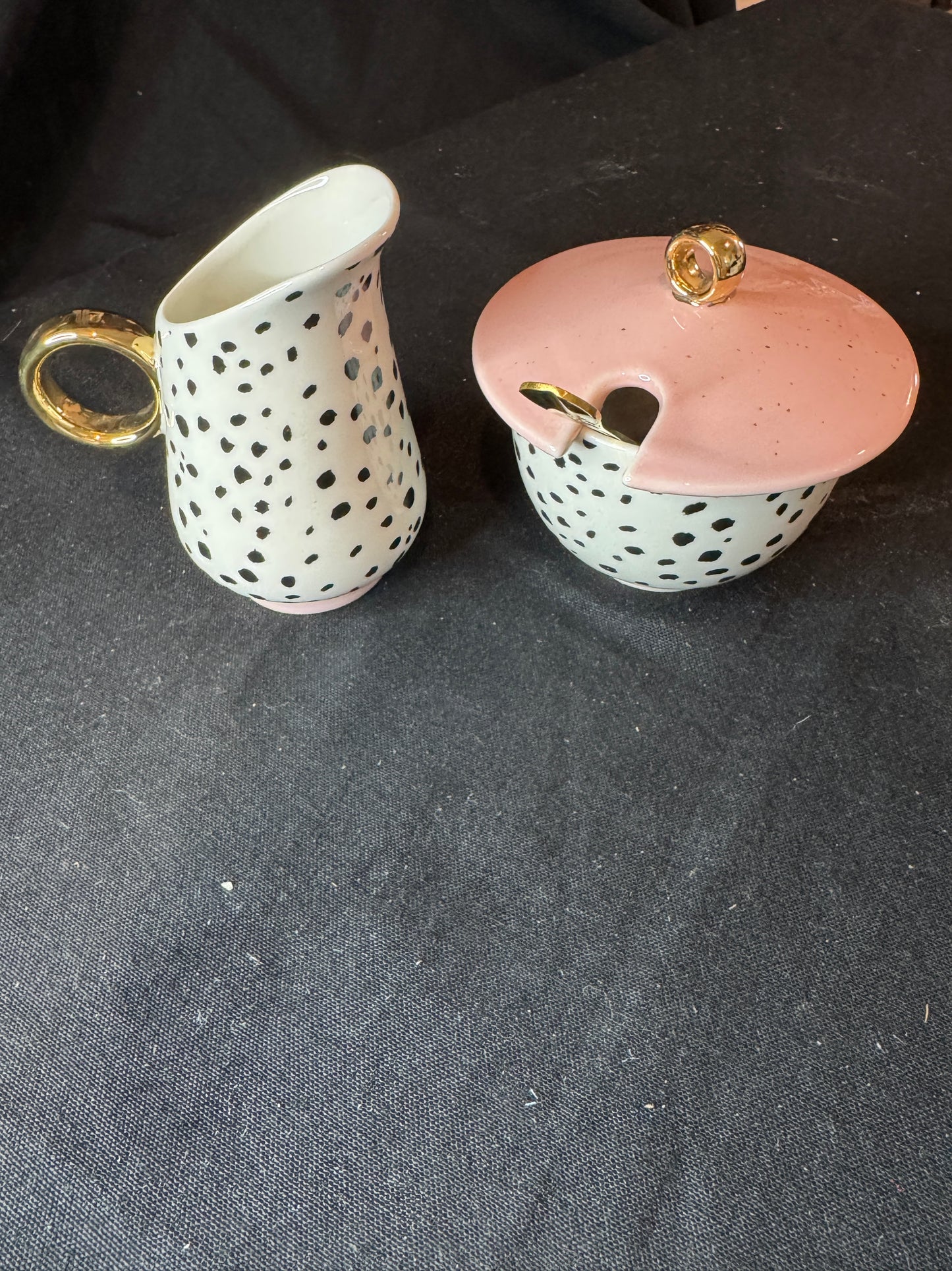 Eleanor Bowmer Sugar Bowl & Milk Jug & Spoon Set New in Box Never used.