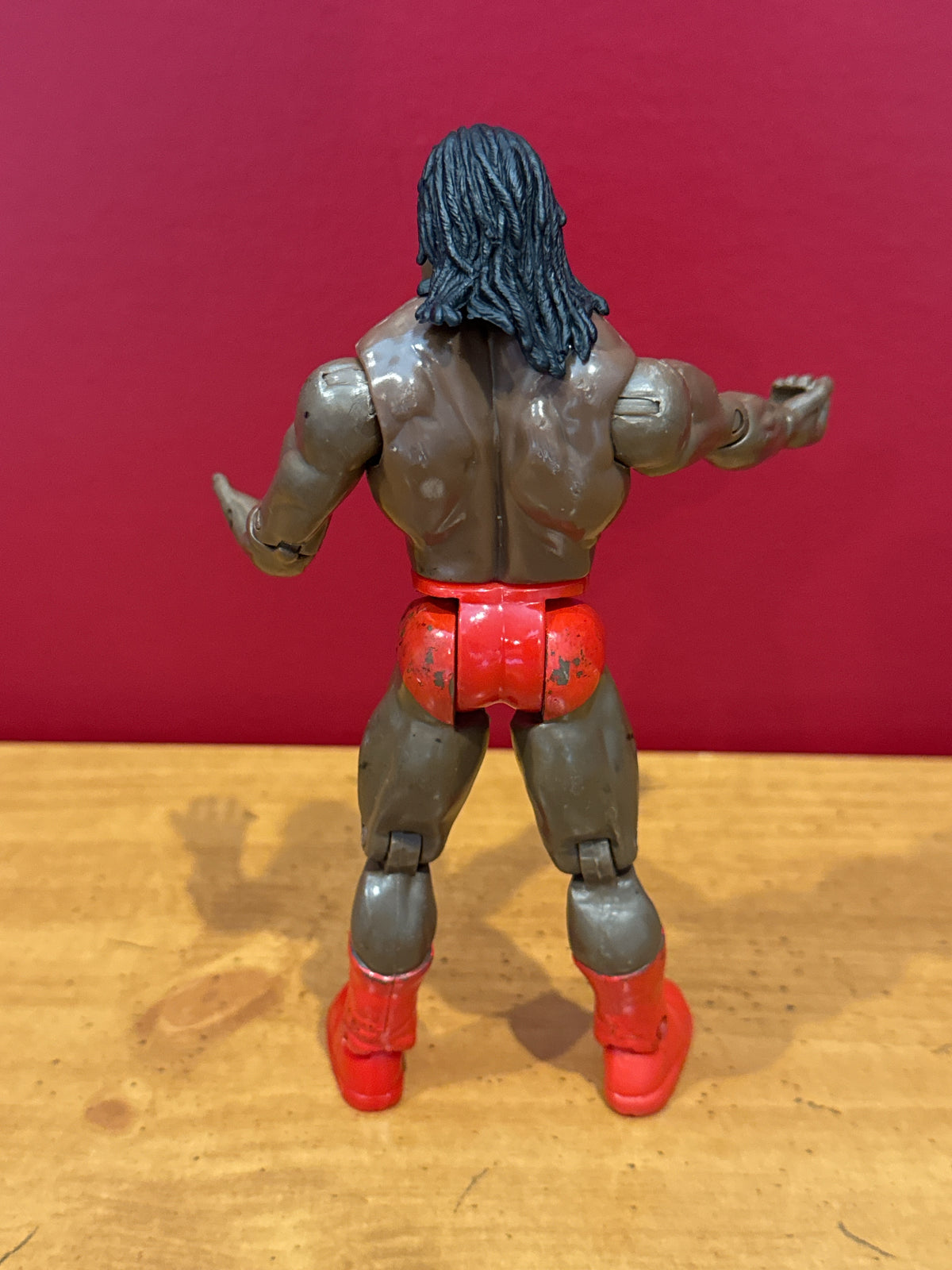 Vintage Jakks 1999 WWE Booker T Wrestler Red Shorts Boots 7" Tall