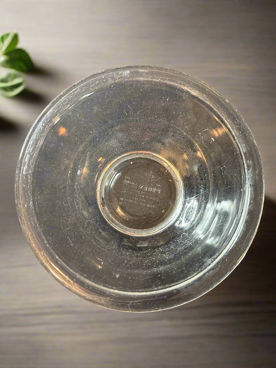 Set of 3 Pyrex Clear Glass Mixing Bowls 2.5 L Rimmed Ribbed 1.5 L & 1 L Rimmed Clear