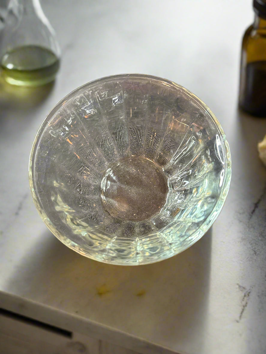 Anchor Hocking Avalon Pattern Clear Glass Dip Bowl Ribbed 5.25" Wide x 3.25" Tall