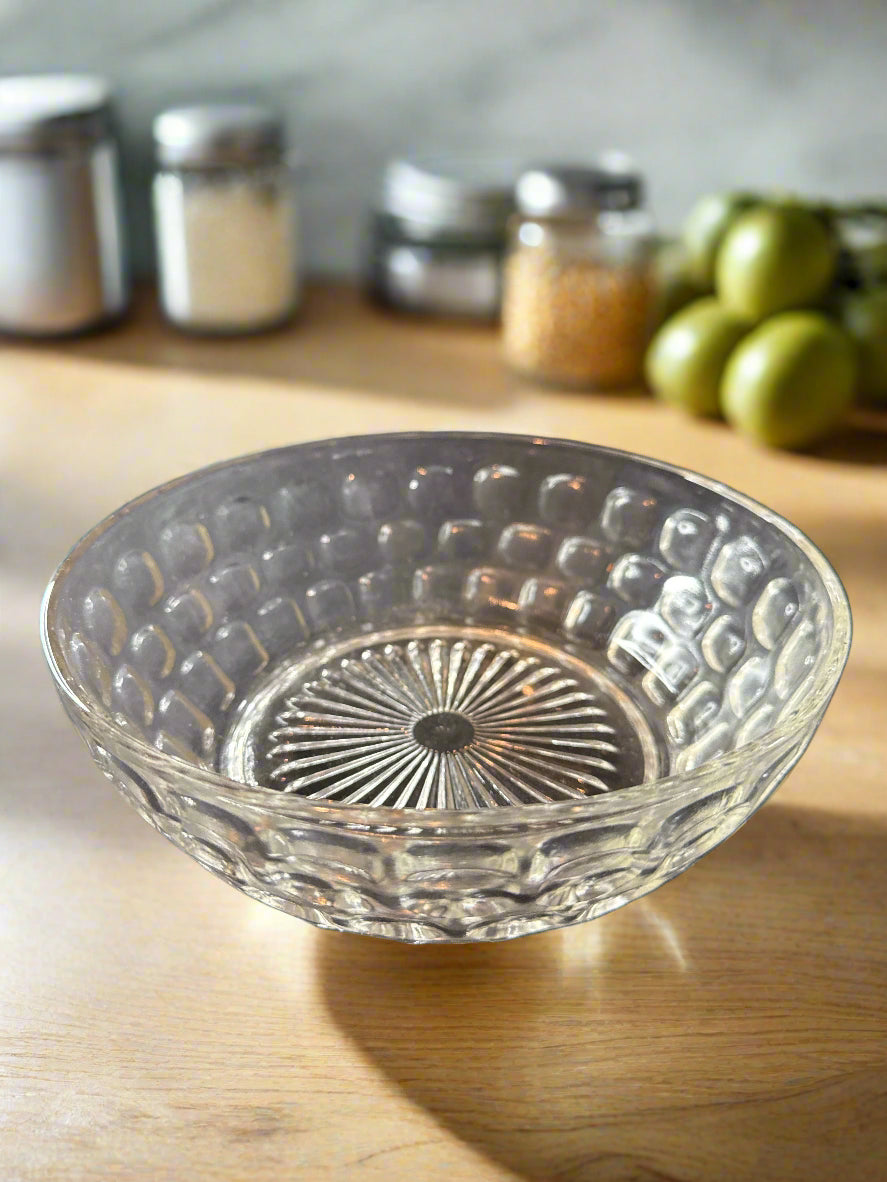 MCM Federal Glass Yorktown Colonial Jubilee 8" Wide Serving Bowl Waffle Pattern