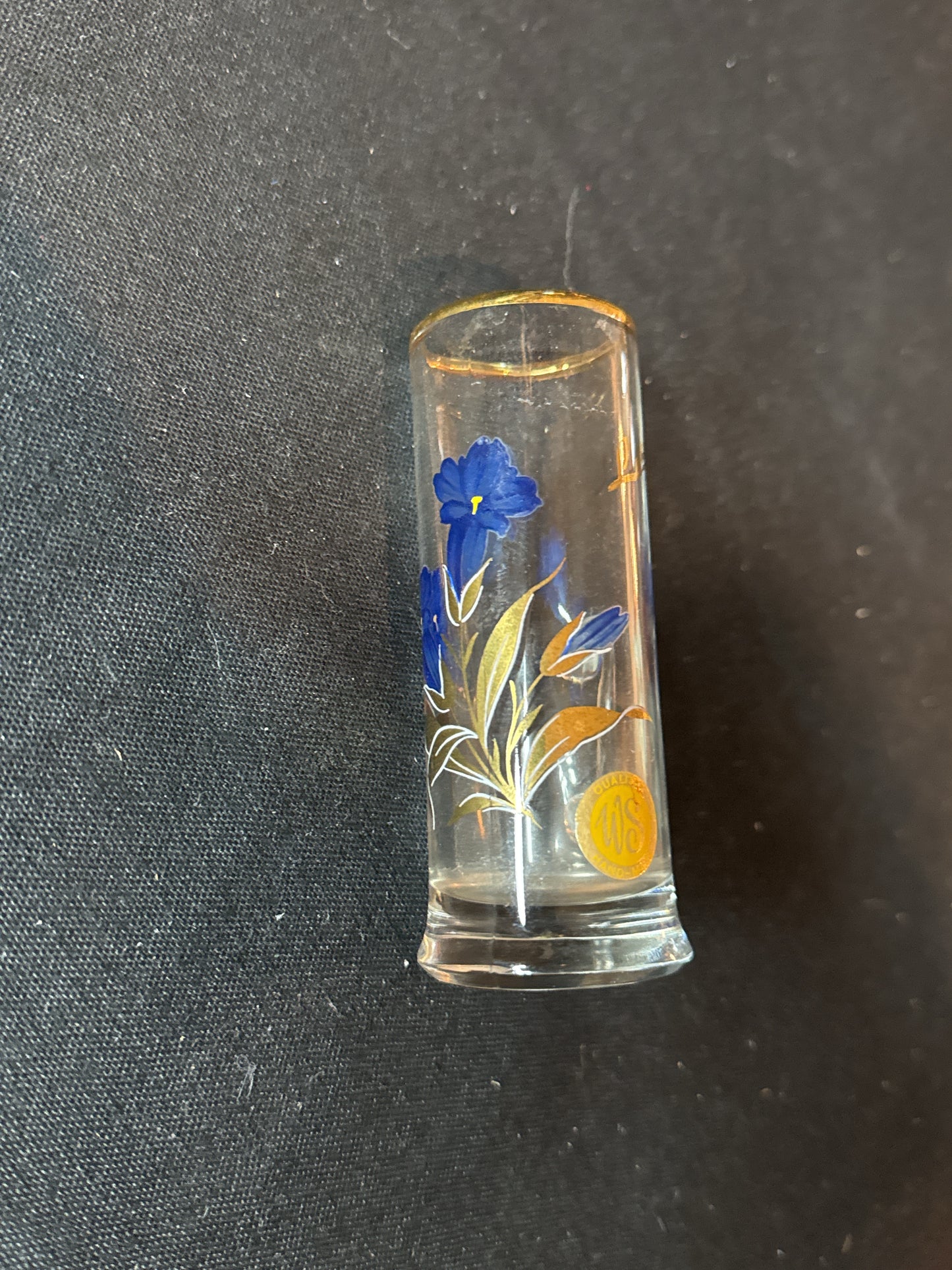 Vintage Weinstube Schloss France Luzern Souvenir Shot Glass 4" Tall x 1.5" Wide at top.