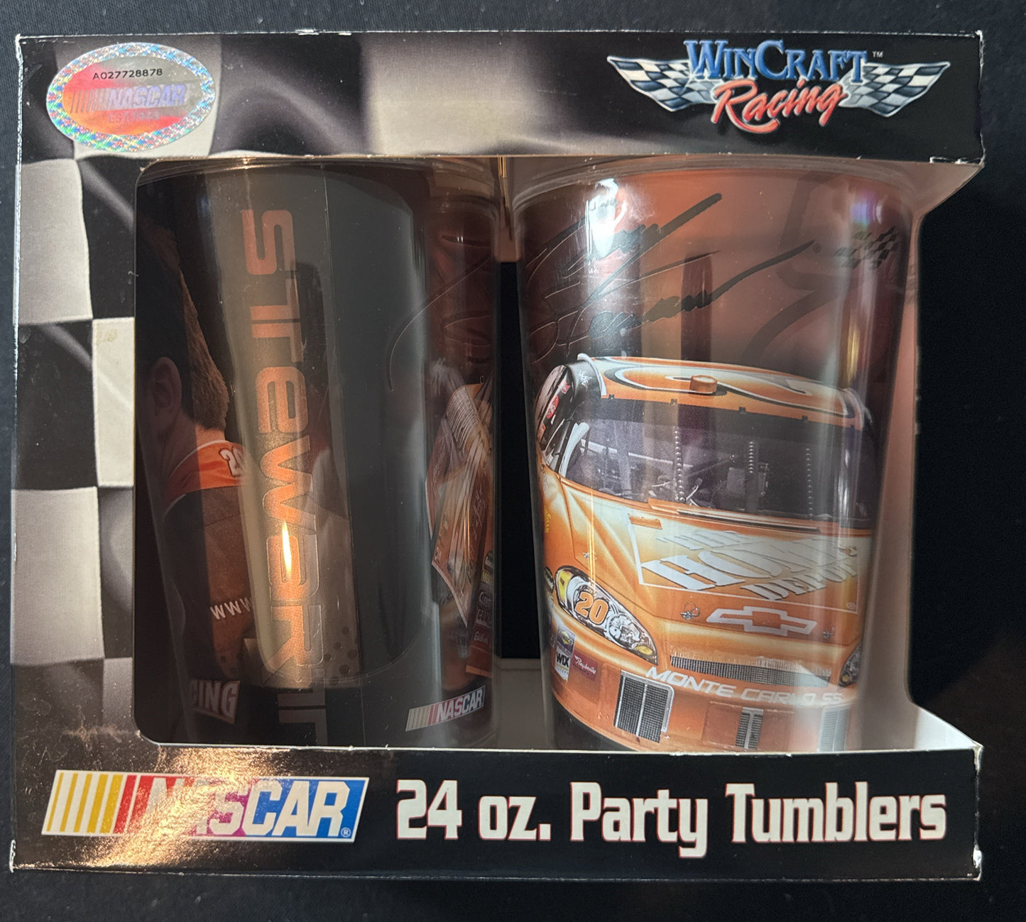 Pair of 24oz Tony Stewart Home Depot Nascar Tumblers Wincraft Racing New in Box
